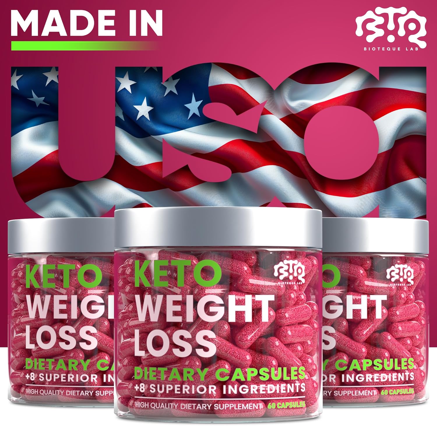 Keto Weight Loss Diet Pills, Natural Appetite Suppressant, Fat Burner for Women and Men with Apple Cider, Green Coffee Bean Extract, Cinnamon, Cayenne Pepper Metabolism Booster - Image 5