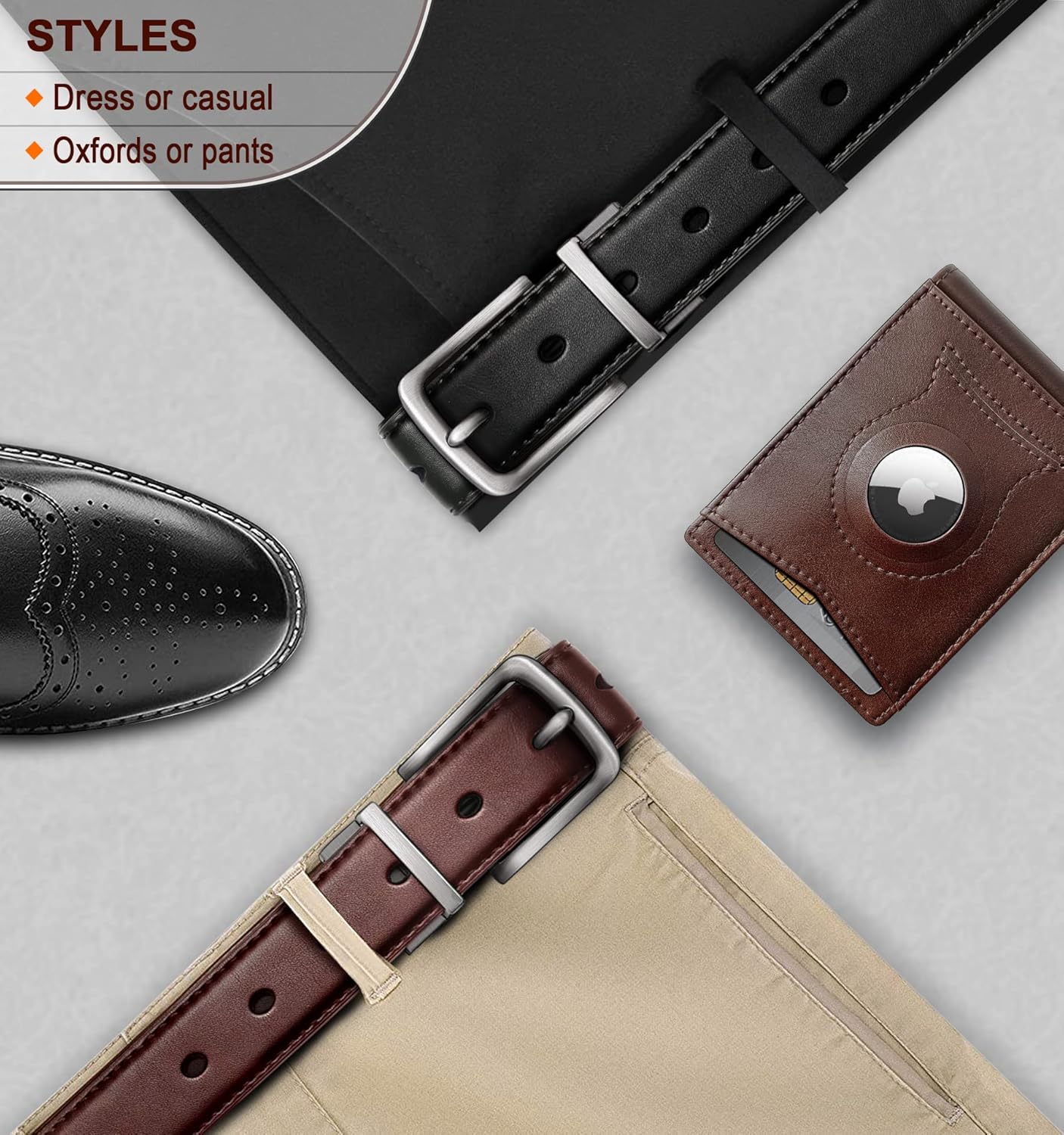BULLIANT Men's Belt,Reversible Belt 1.25" For Gift Mens Casual Golf Dress pants shirts,One Reverse For 2 Sides - Image 9