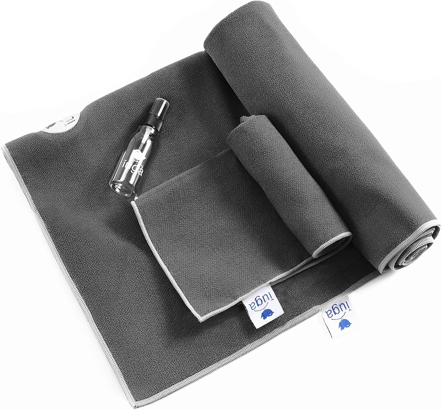 IUGA Yoga Towel for Hot Yoga Non Slip Extra Thick Yoga Mat Towel + Hand Towel 2in1 Set with Corner Pockets Super Absorbent and Quick Dry Hot Yoga Towel - Image 2