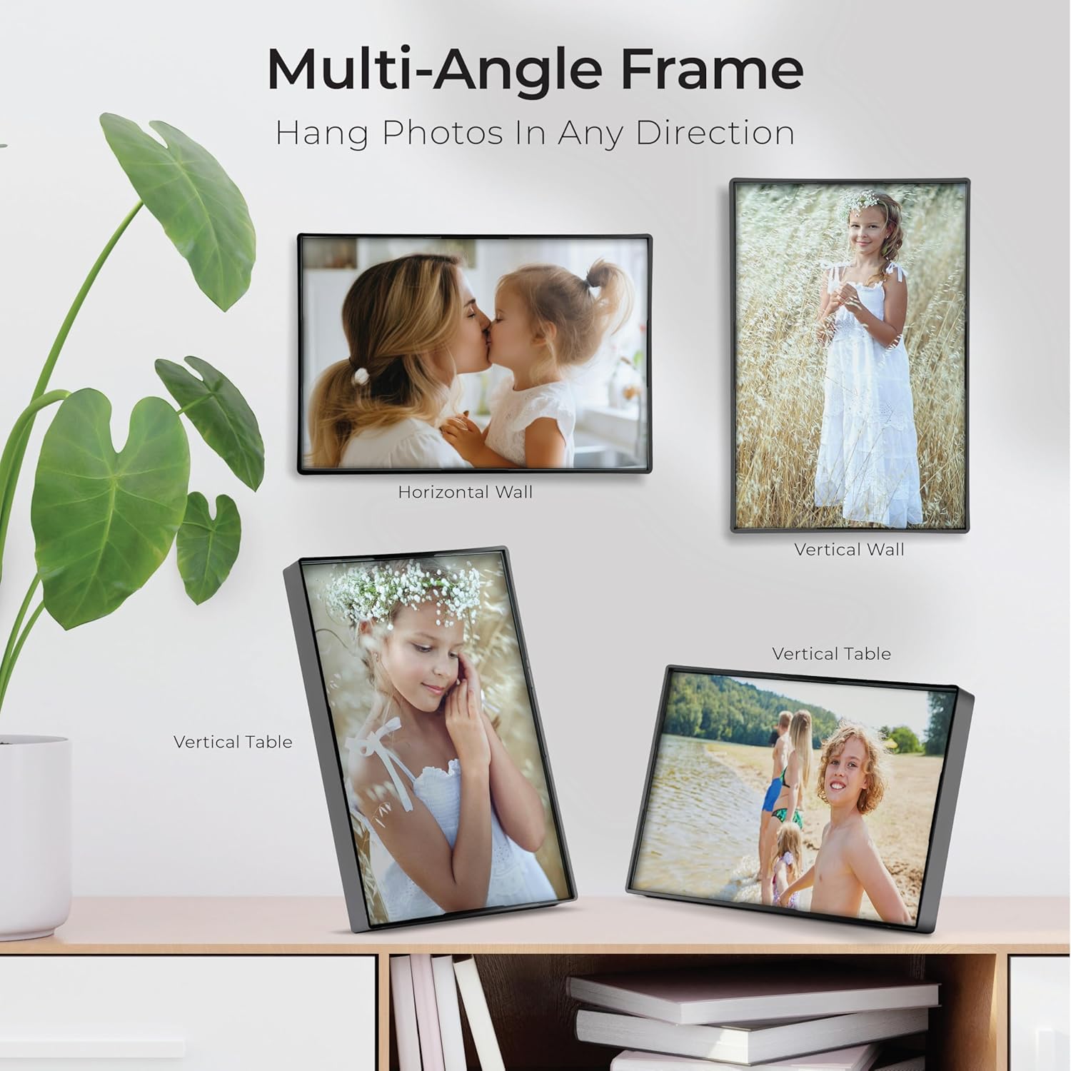 Mantello Front Loading Black Picture Frame - 4x6-Inch Photos -For Tabletop or Wall Decor - Artwork - 6 Pack - Image 3