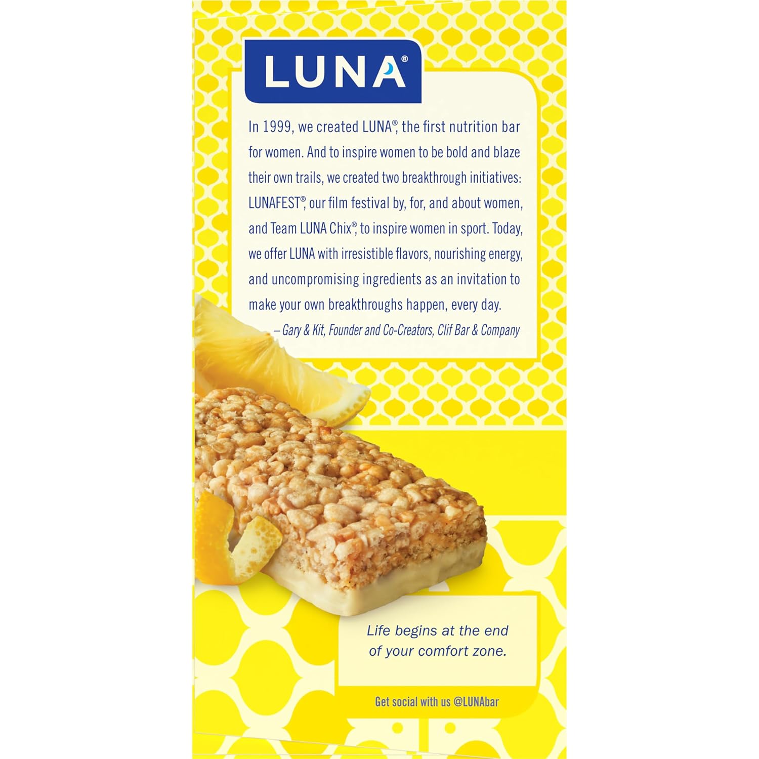 Clif Bar Luna Minis Energy Bar - Box of 12 1.69oz (48g) Bars (Lemon Zest) - Image 18