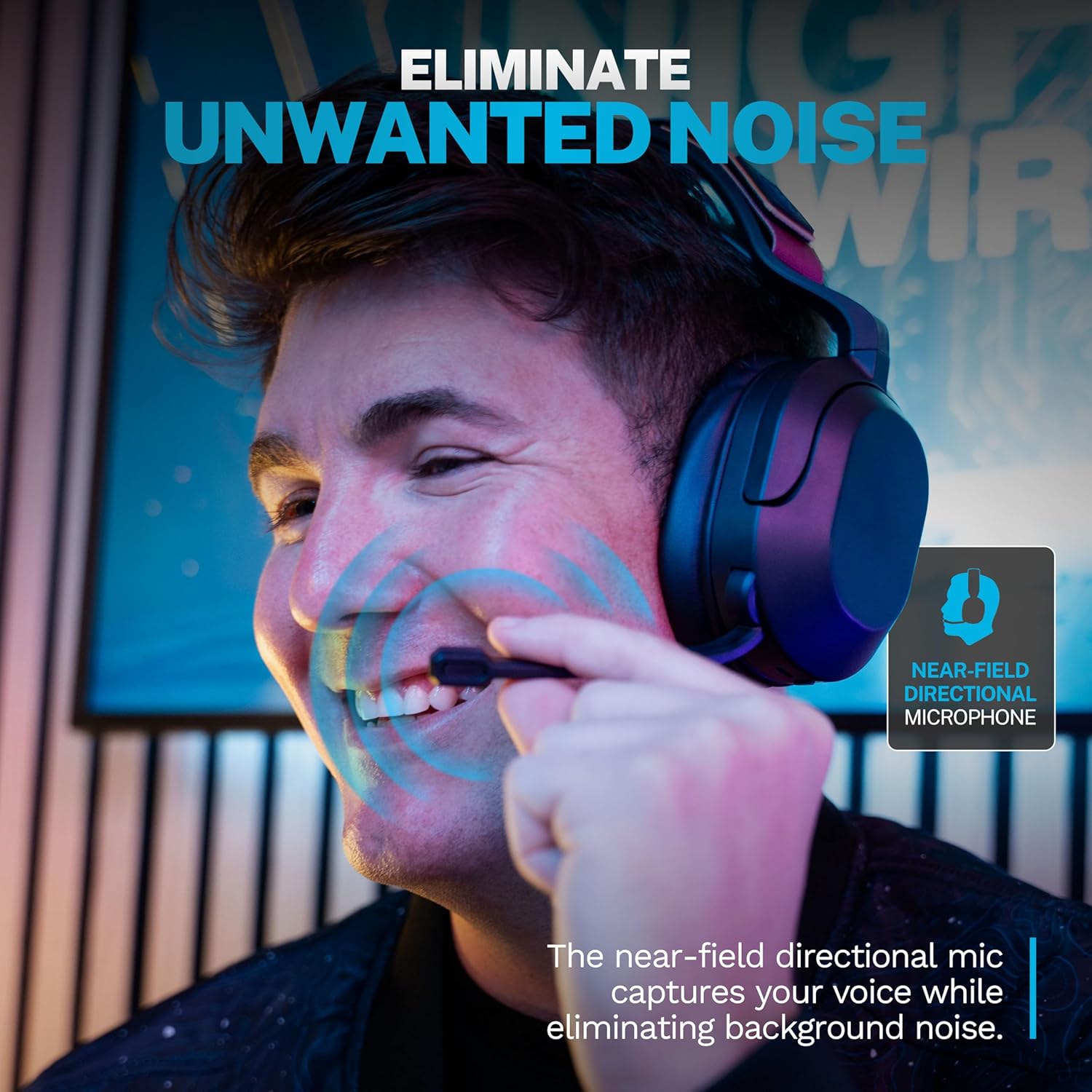 JLab Nightfall Wireless Gaming Headset, All-Night Comfort, 50mm Drivers and Sound Isolating Inner Shelf, Flip-to-Mute Rotating Mic, Dual Wireless Connections, Customization Options with The Lab App - Image 7