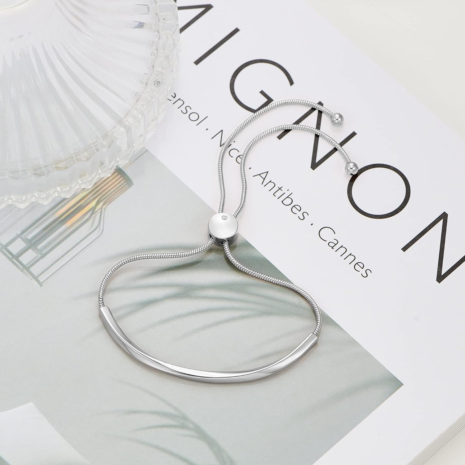 WOWORAMA Adjustable Slider Bracelets for Women Bar Friendship Bangle Bracelet for Women Gold/White Gold/Rose Gold Bolo Bracelet - Image 6