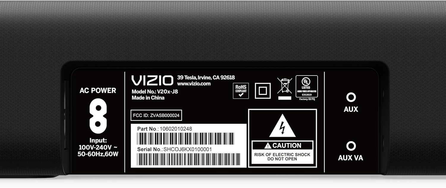 VIZIO V-Series 2.0 Compact Sound Bar with Dolby Audio, DTS:X, Bluetooth V20x-J8 - Image 7