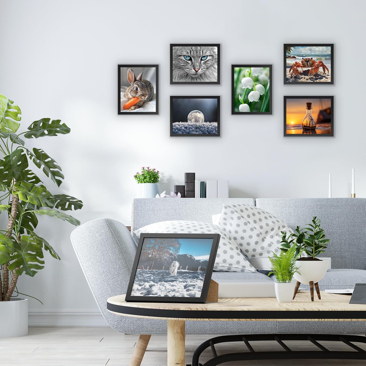 8x10 Picture Frame, 5x7 with Mat or 8x10 Without Mat, Minimalist Style Photo Frame with Plexiglass Cover for Wall & Tabletop Display, Black - Image 7