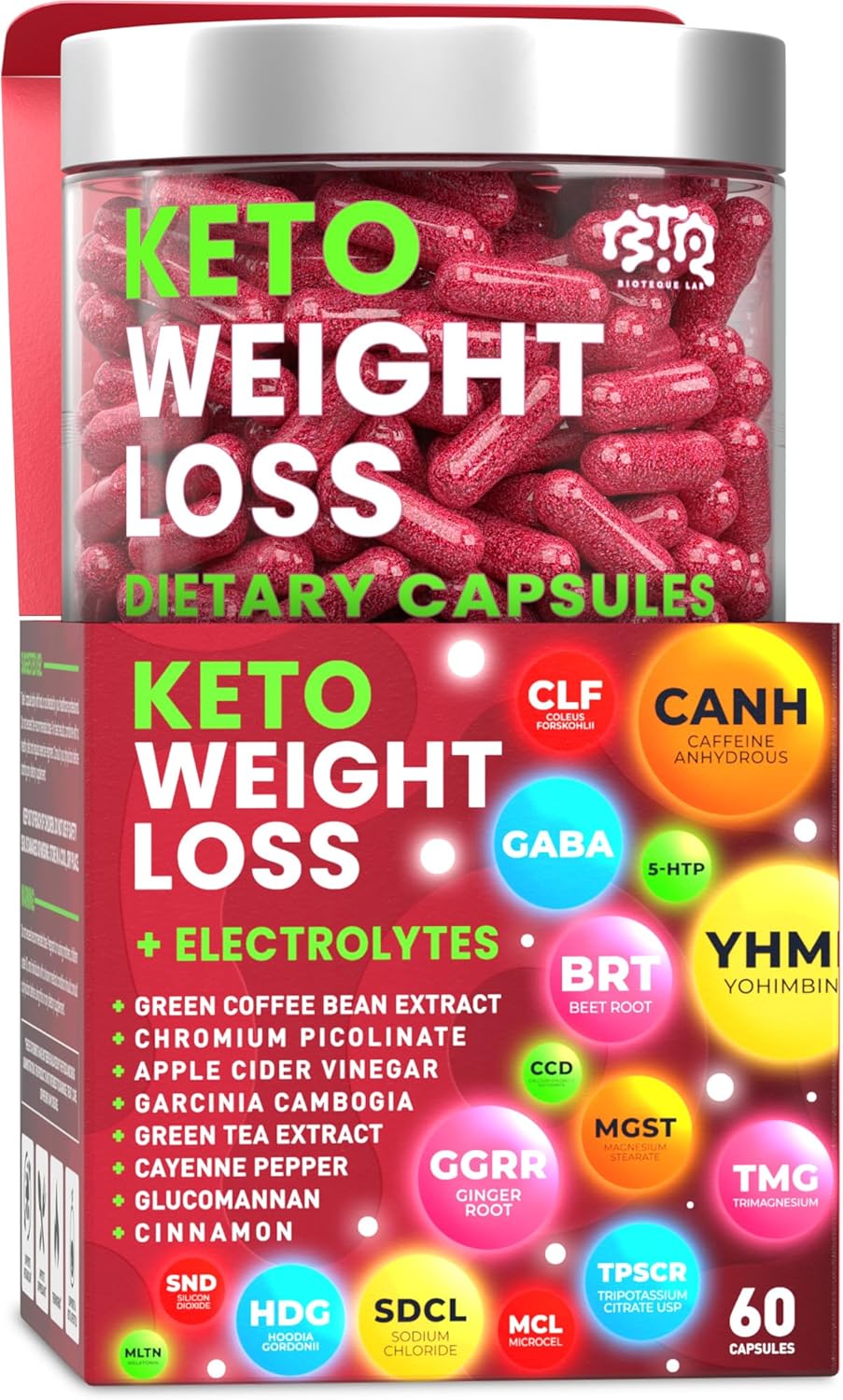 Keto Weight Loss Diet Pills, Natural Appetite Suppressant, Fat Burner for Women and Men with Apple Cider, Green Coffee Bean Extract, Cinnamon, Cayenne Pepper Metabolism Booster - Image 2