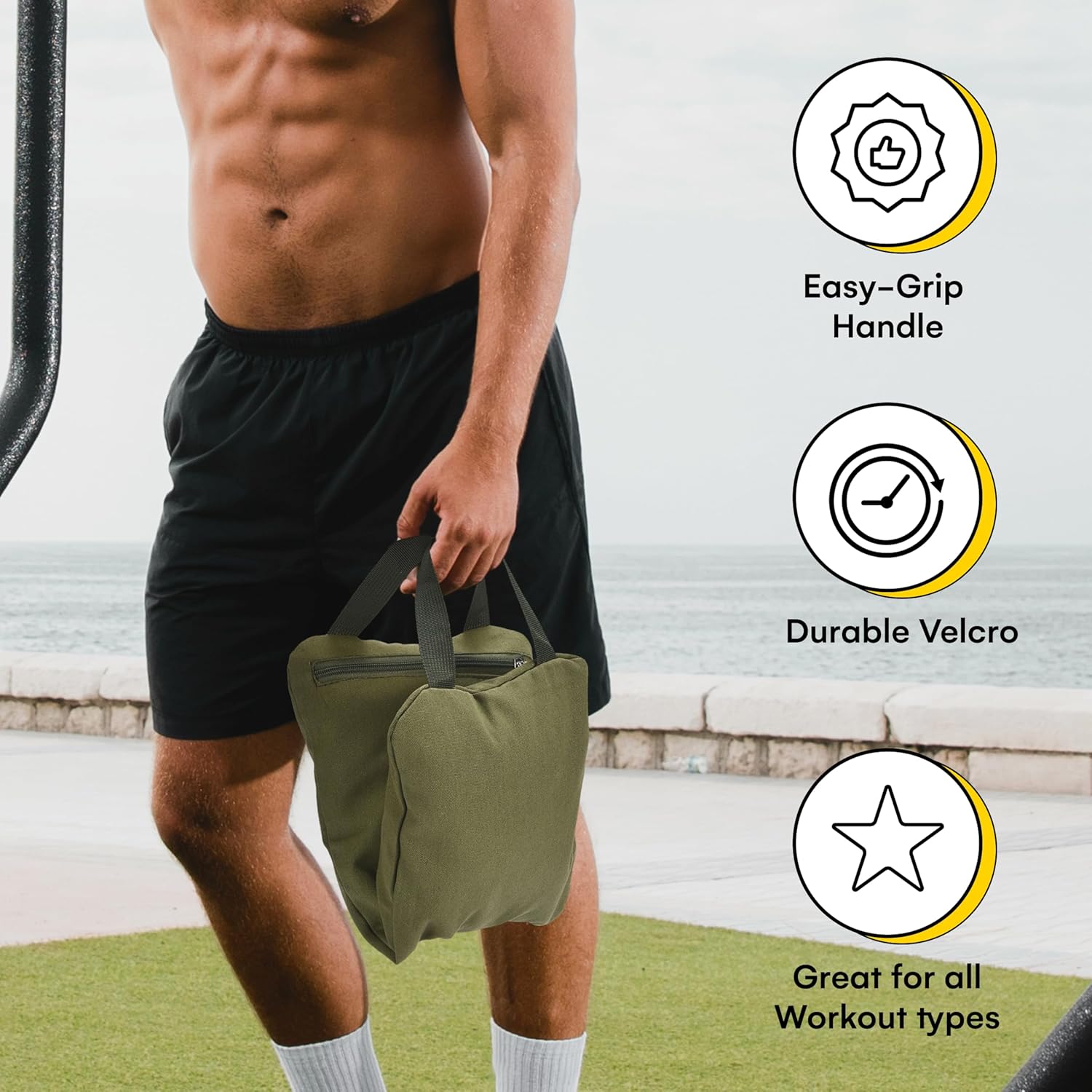Kettlebell Kings Yoga Sandbags with Handle - Weightlifting Training Sandbags - Dust-Proof Inner Bag for Home Training, Yoga, and Fitness - Durable and Versatile Workout Tool - Image 3