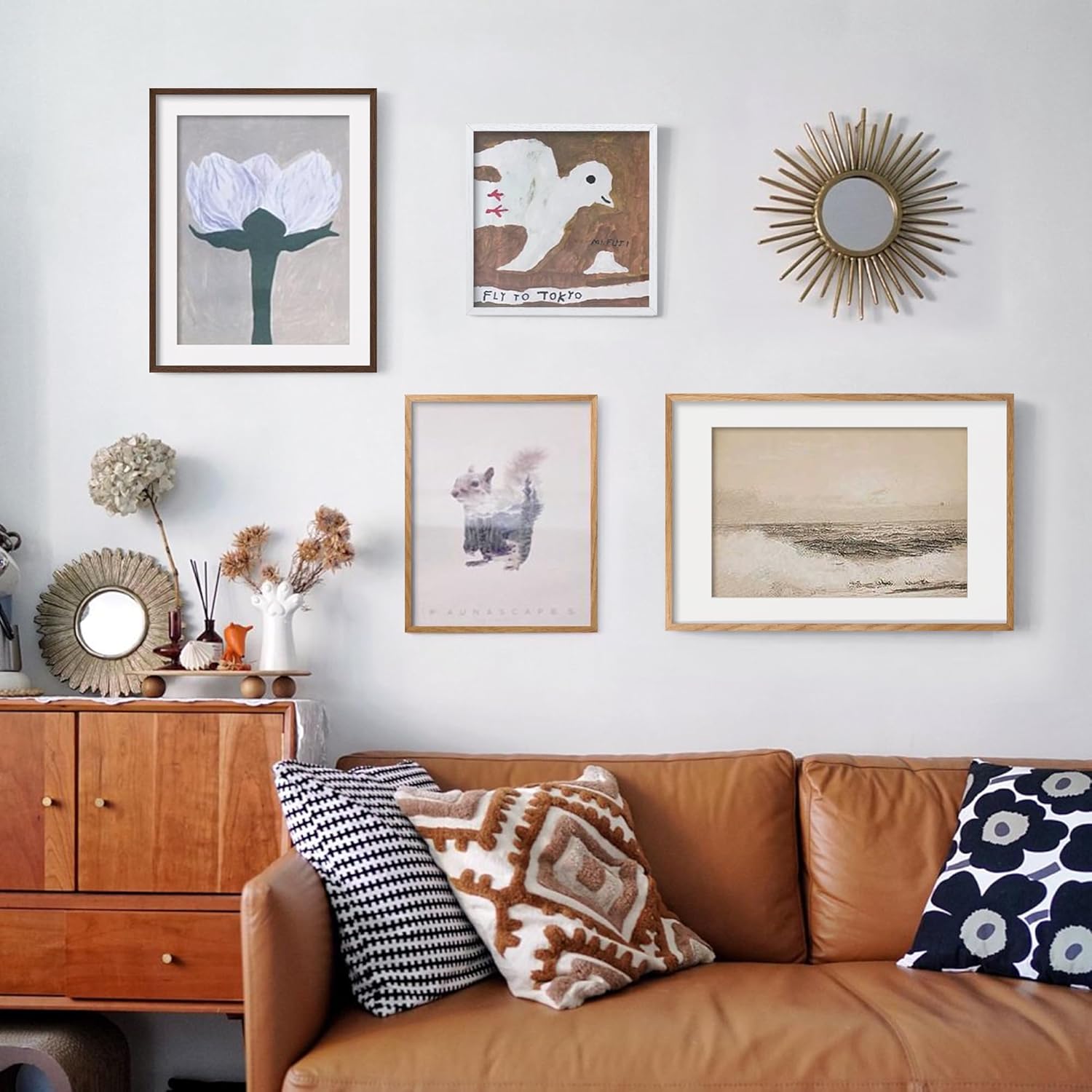 Axeman 18x24 Poster Frame with Mat for 16x20, Solid Oak Wood Picture Frame with Tempered Glass, Wooden 18''x24'' Minimalist Photo Frame with Free Wall Hooks for Art Photo and Prints, Walnut - Image 9