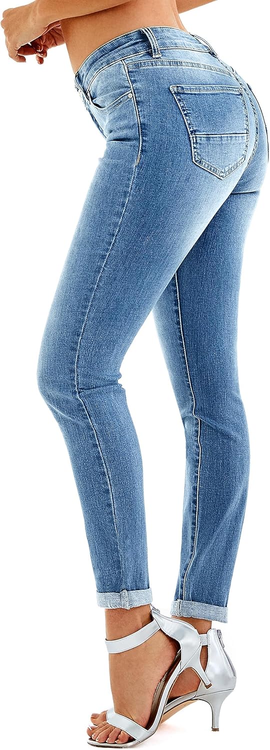 RHODANTHE Women's Ripped Boyfriend Jeans Stretch Skinny Jean Trendy Distressed Straight Leg Jeans with Holes - Image 3