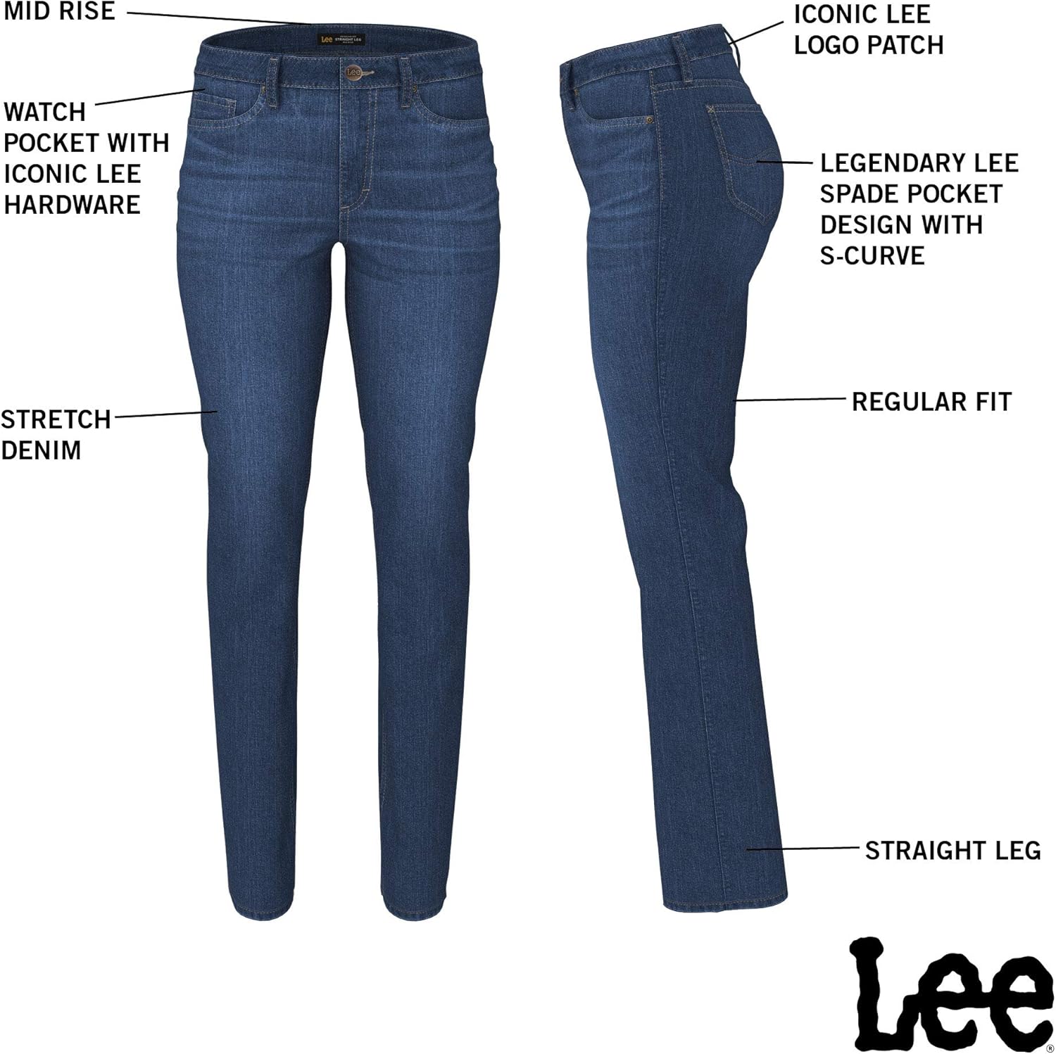 Lee Women's Legendary Mid Rise Straight Leg Jean - Image 6