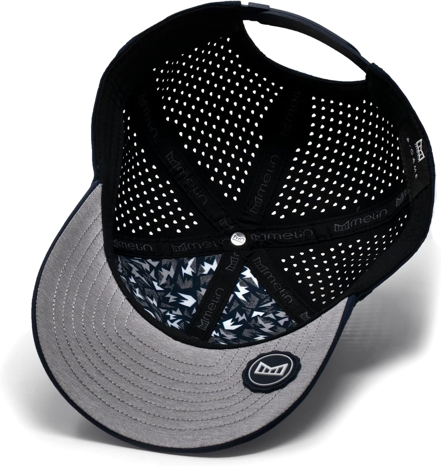 melin A-Game Hydro, Navy, Men’s Performance Snapback Hats, Water-Resistant Fitted Baseball Caps for Men & Women, Golf, Running, or Workout Hat, Small - Image 9