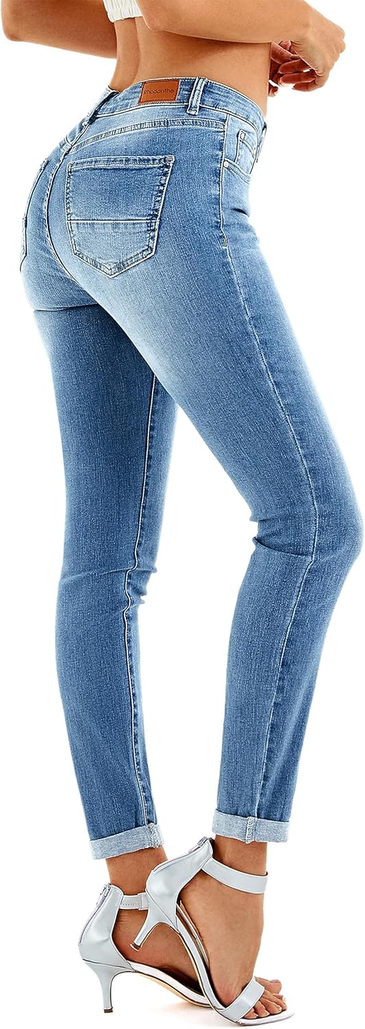 RHODANTHE Women's Ripped Boyfriend Jeans Stretch Skinny Jean Trendy Distressed Straight Leg Jeans with Holes - Image 4