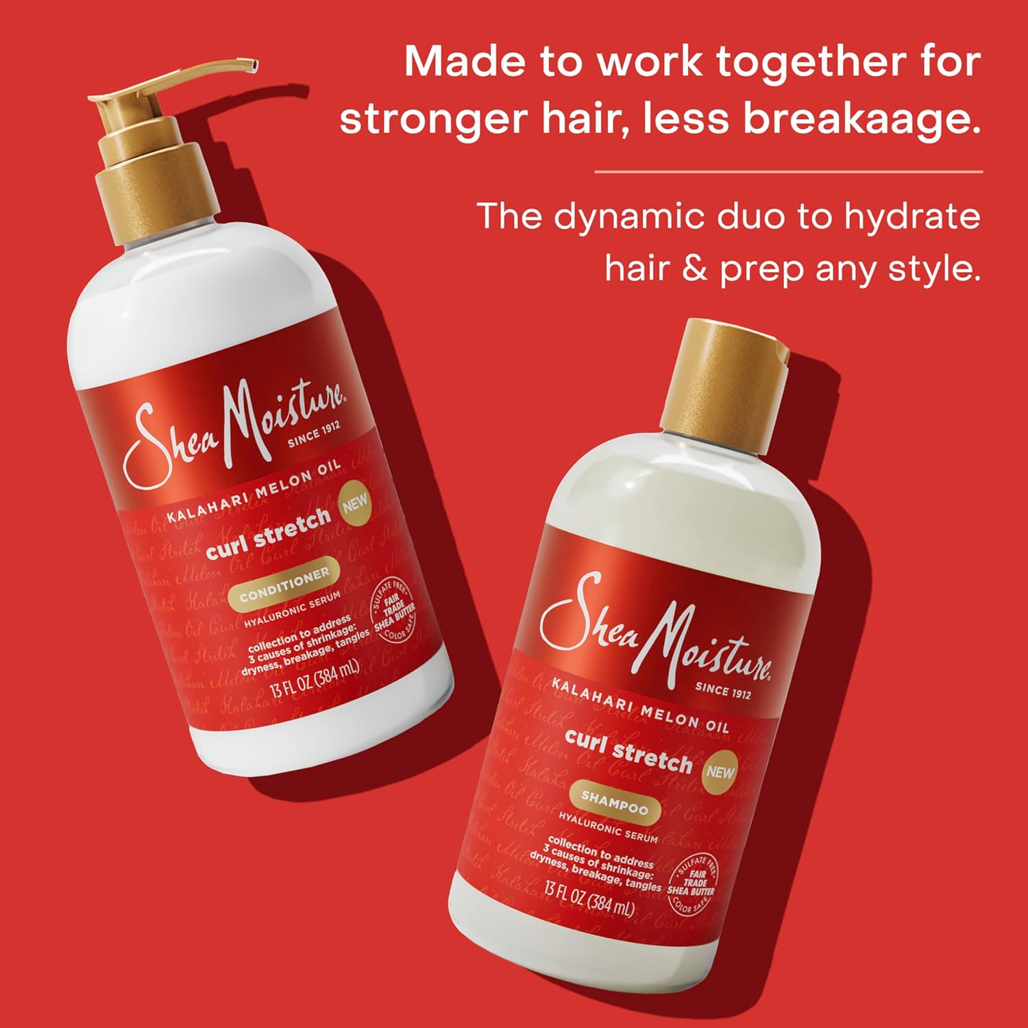 SheaMoisture Curl Stretch Conditioner Kalahari Melon Oil Infused with Hyaluronic Serum, Hydration Hero Deeply Moisturizes and Repairs Damage, for Easy Detangling and Styling 13 Fl Oz - Image 11