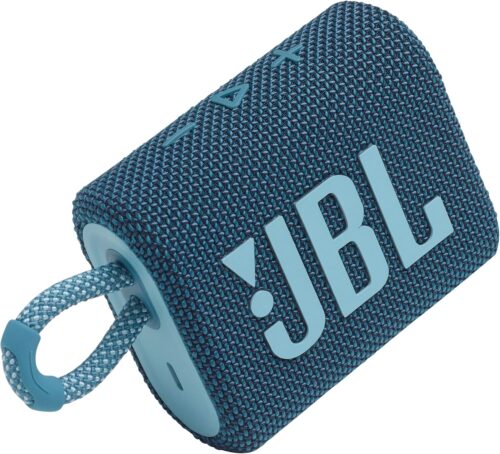 JBL Go 3 – Portable Mini Bluetooth Speaker, big audio and punchy bass, IP67 waterproof and dustproof, 5 hours of playtime, speaker for home, outdoor and travel (Blue)