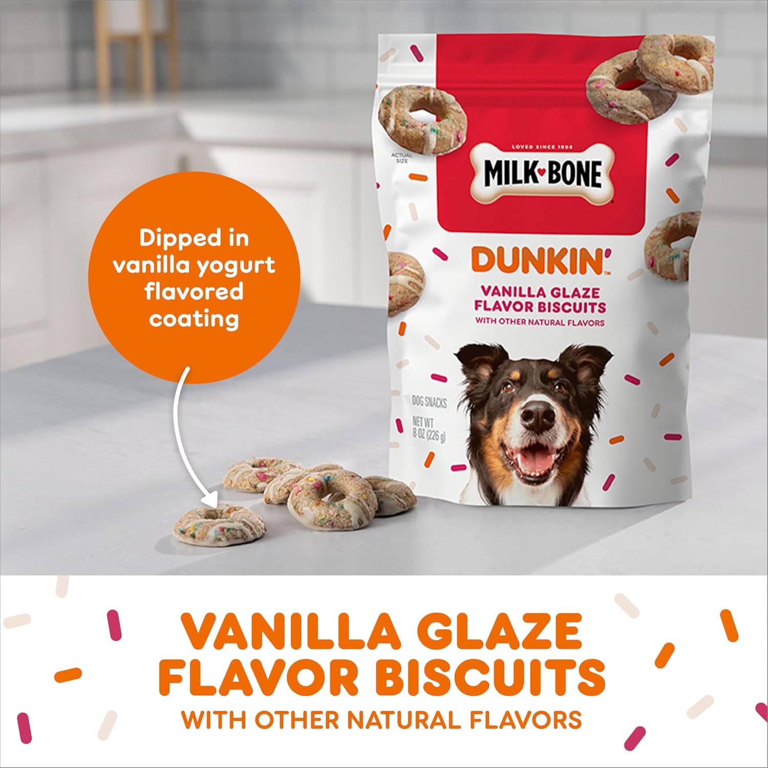 Milk-Bone Limited Edition Dunkin' Vanilla Glaze Flavor Biscuit Dog Treats, 8 Ounce - Image 6