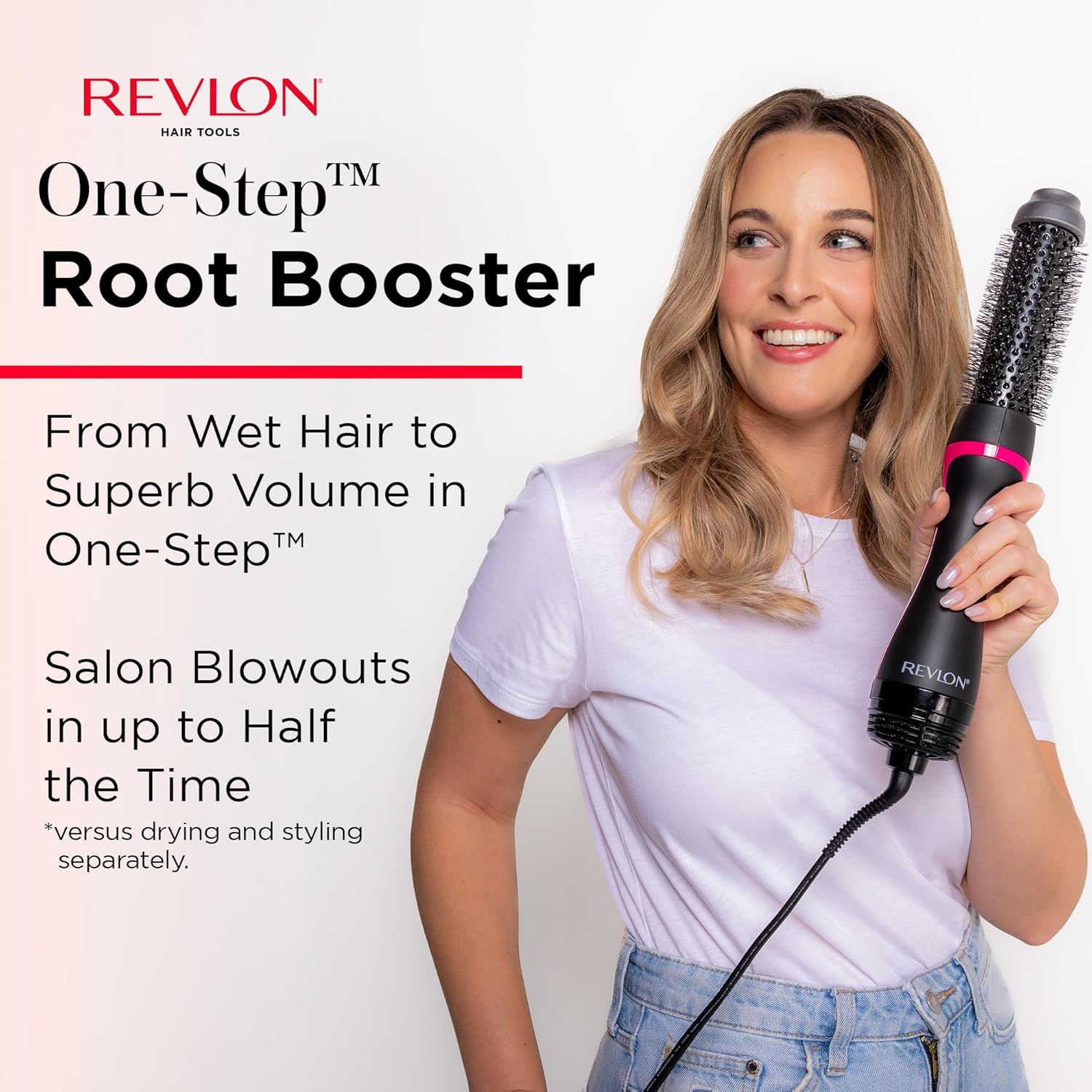 REVLON One-Step Hair Dryer and Styler - Root Booster Round Brush for Styling, Dryer Brush for Fast and Easy Salon-Quality Blowout, More Shine and Less Frizz (1-1/2 in) - Image 3