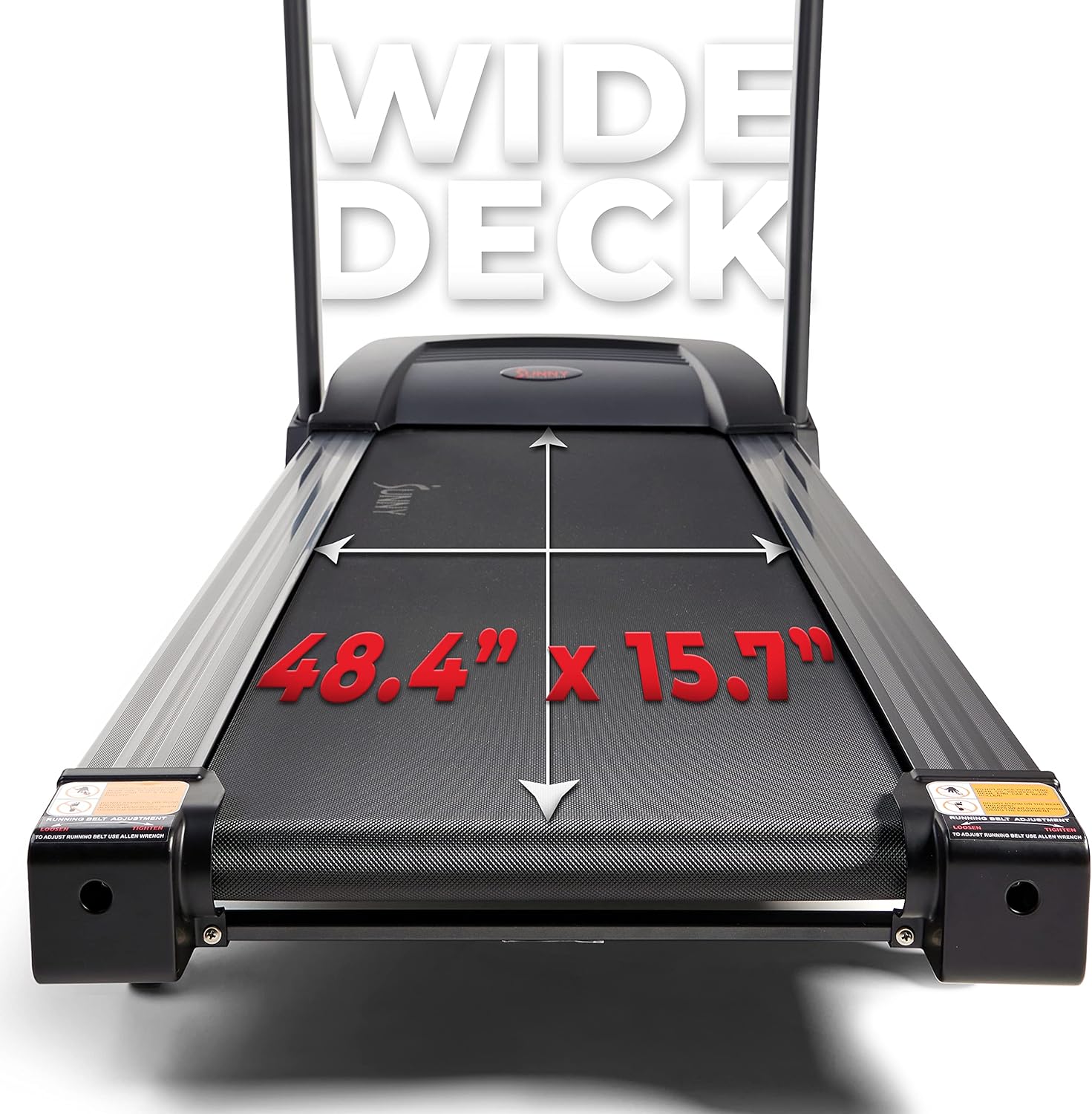 Sunny Health & Fitness Premium Folding Treadmill for Home with Adjustable Incline, Shock Absorption, Digital Monitor, Pulse Sensors, Speed Buttons, Optional Free SunnyFit App Bluetooth Connection - Image 7