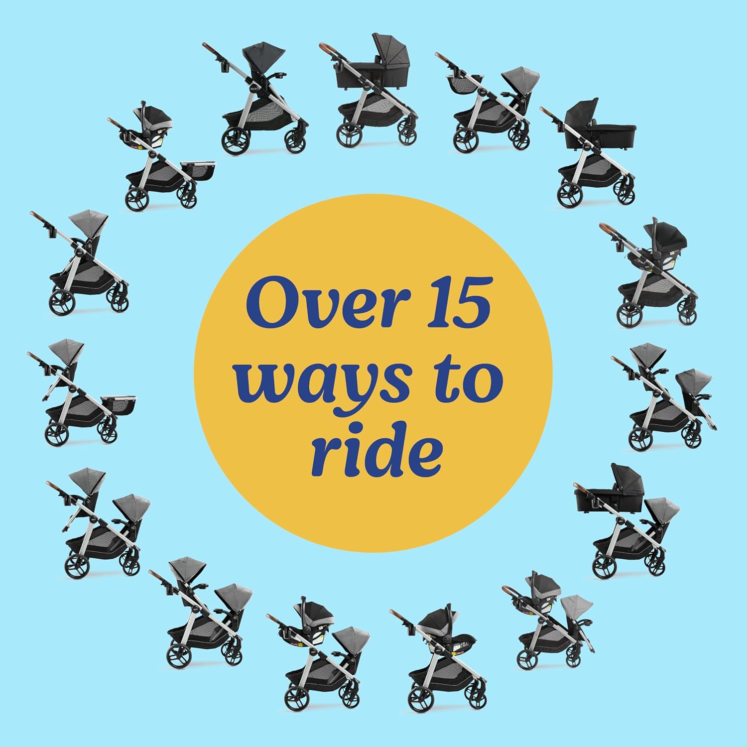 Graco Modes Nest2Grow Travel System, Ren with Expandable Double Stroller - Image 3