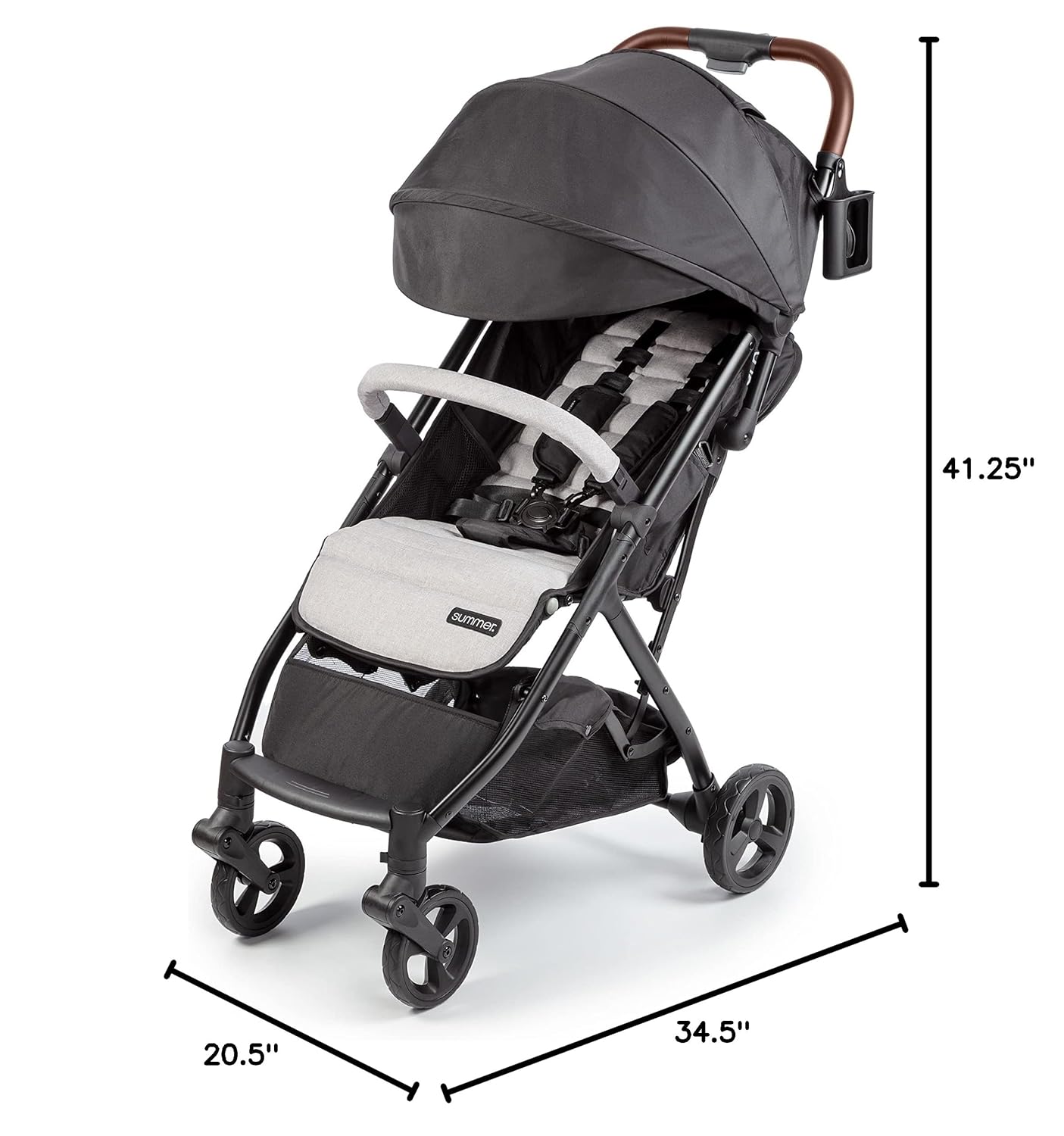 Ingenuity 3Dquickclose CS+ Compact Fold Stroller – Lightweight Stroller with Oversized Canopy, Extra-Large Storage and Compact Fold, Gray - Image 14