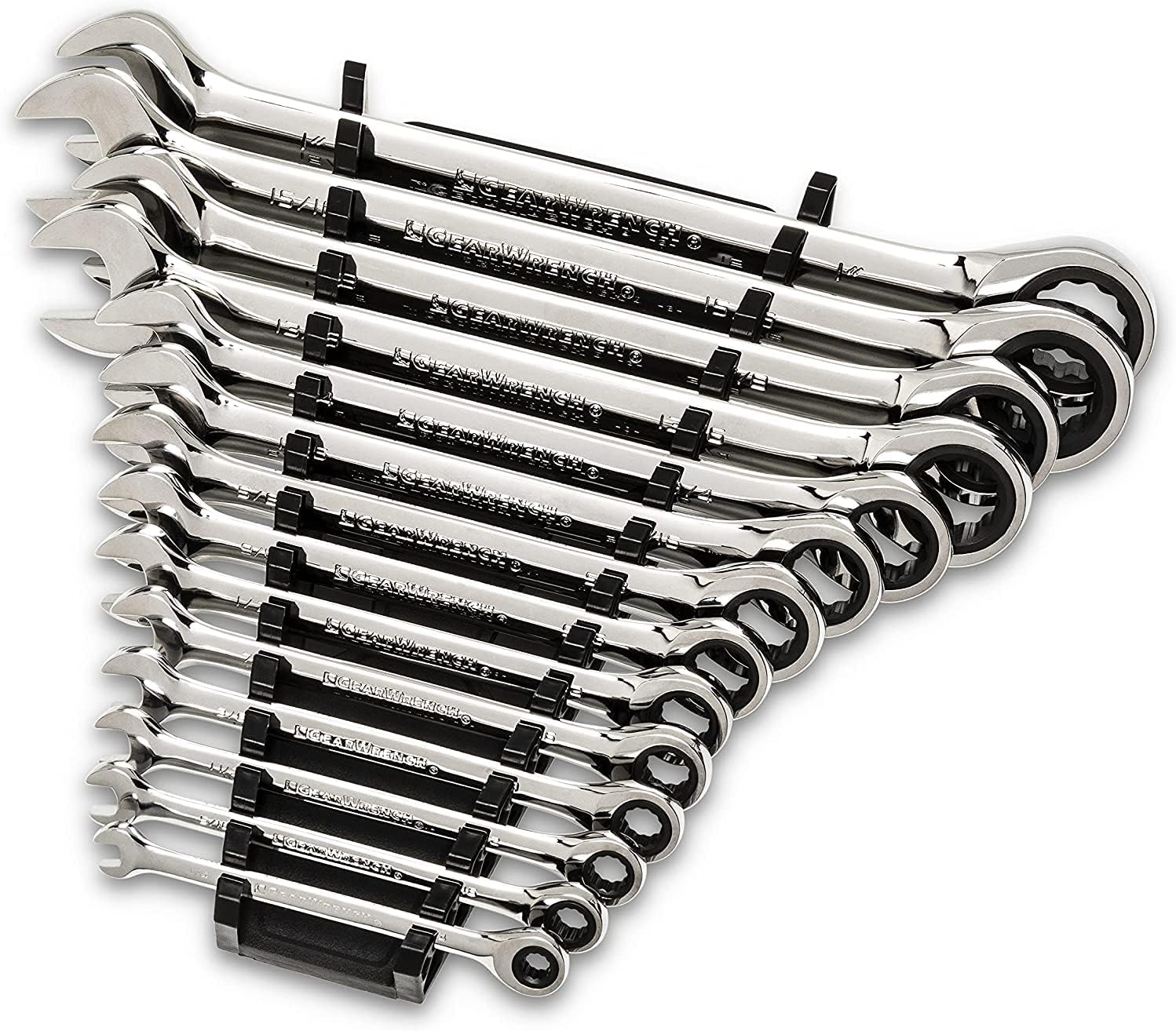 GEARWRENCH 30 Piece 12 Point Ratcheting Combination SAE/Metric (1/4-1 in., 8-24 mm) Wrench Set with Wrench Racks - 86702 - Image 10