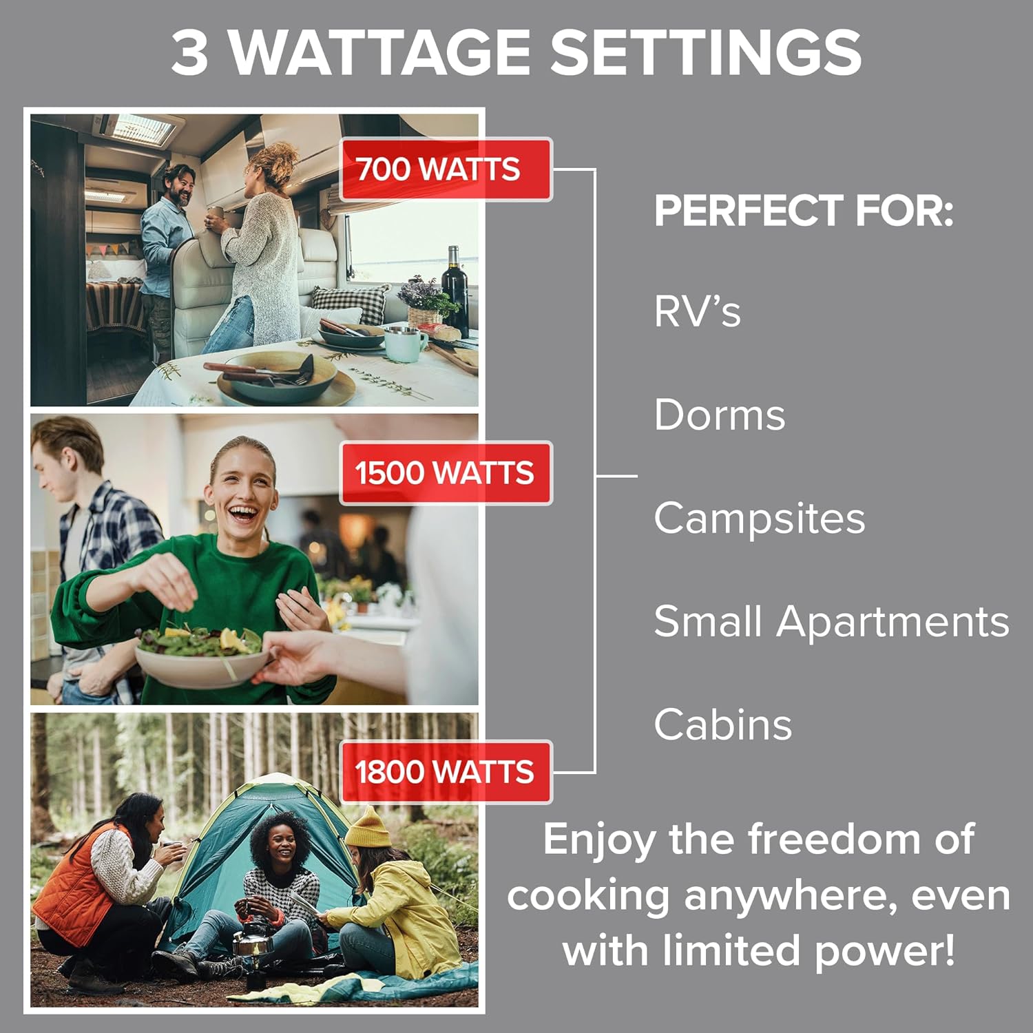 Nuwave Upgraded Induction Cooktop, 3 Wattage Control, Patented Digital Temp Probe, 8”Large Heating Coil, 12”Shatter-Proof Ceramic Glass,106 Temps-Ctrl - Image 6