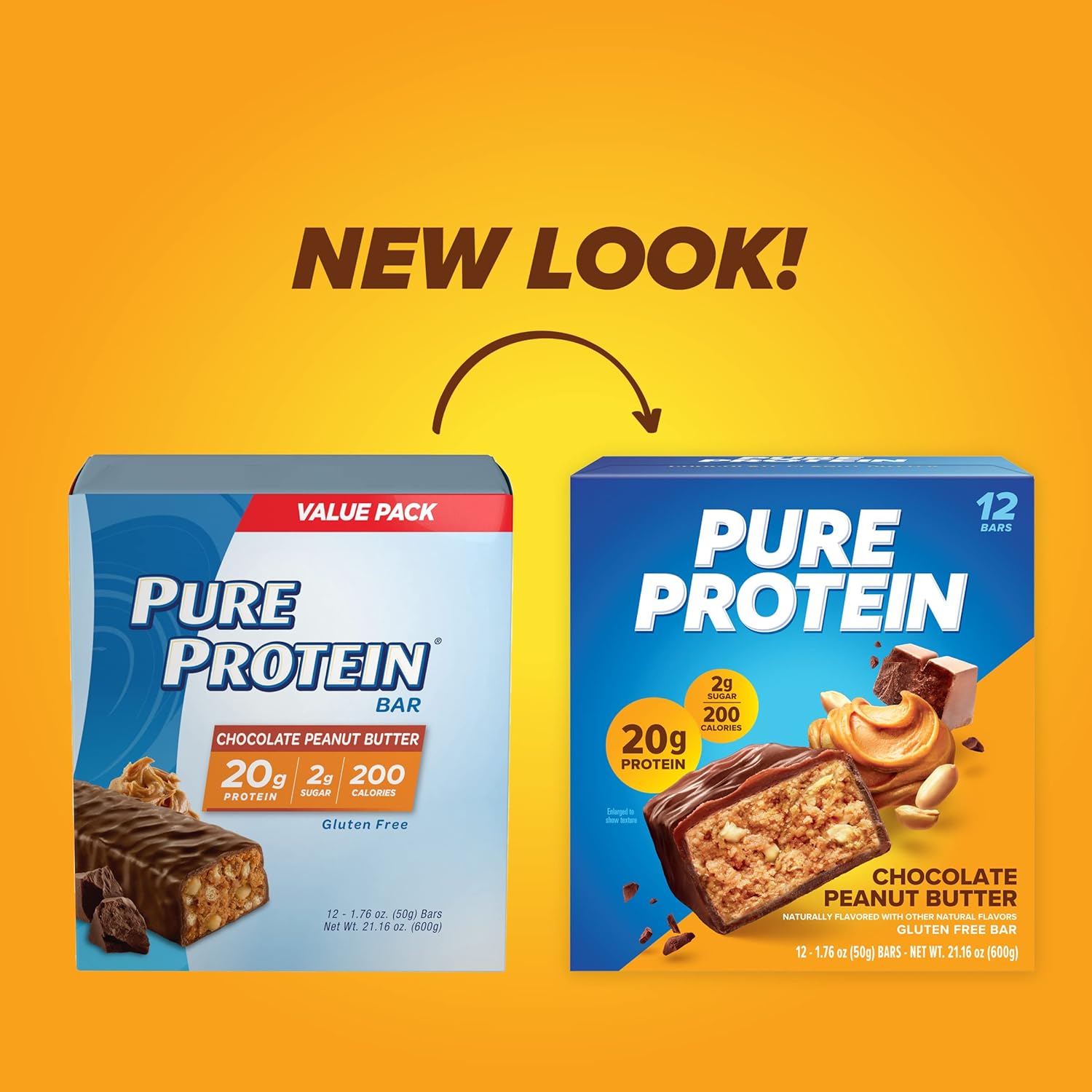 Pure Protein Bars, High Protein, Nutritious Snacks to Support Energy, Low Sugar, Gluten Free, Chocolate Peanut Butter, 1.76oz, 12 Count (Packaging May Vary) - Image 3