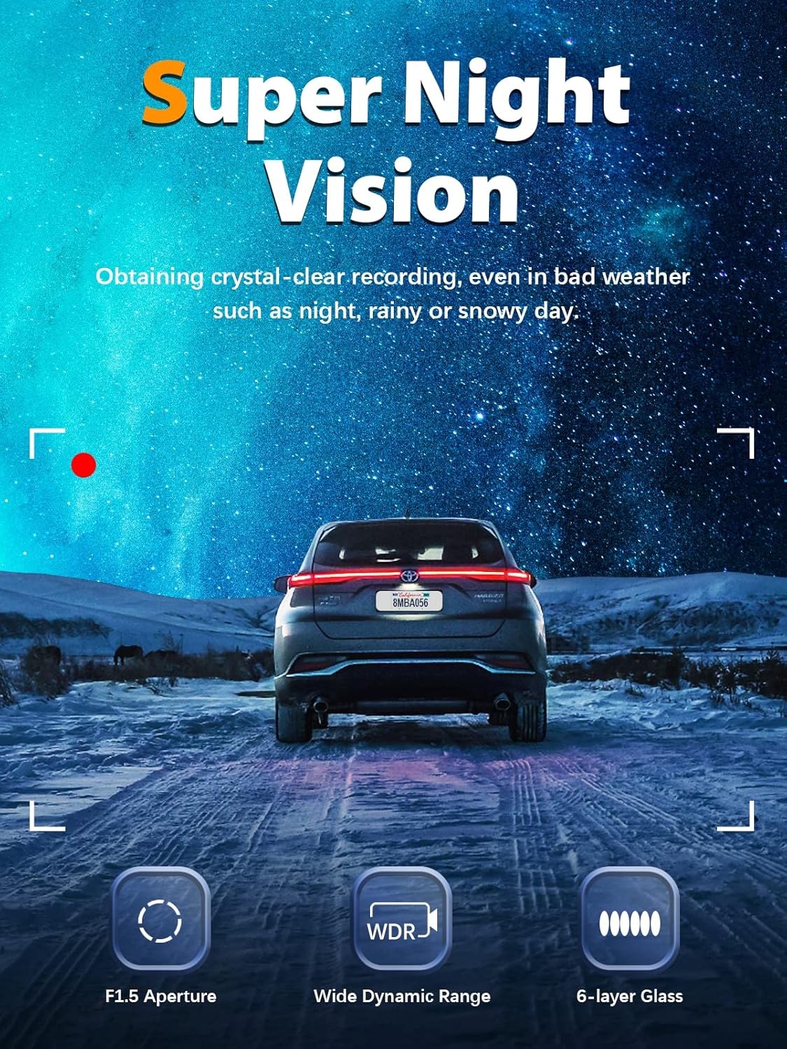 Dash Cam Front and Rear 4K+1080P, Free 64GB Card, Built-in WiFi, Dash Camera for Cars, Car Camera, Dual Dashcams for Cars with Night Vision, 24 Hours Parking Monitor, Loop Recording - Image 8