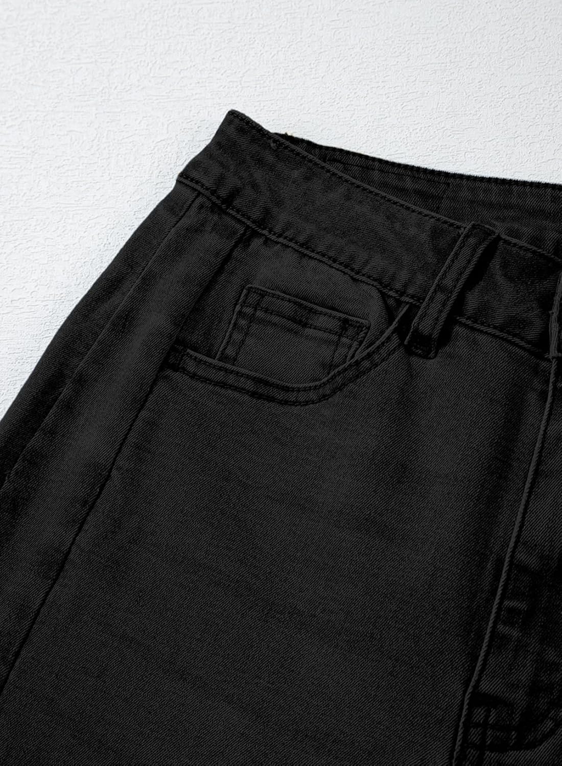 Sidefeel Women's Wide Leg Jeans High Waisted Strechy Raw Hem Zimbaplatinum Denim Pants - Image 10