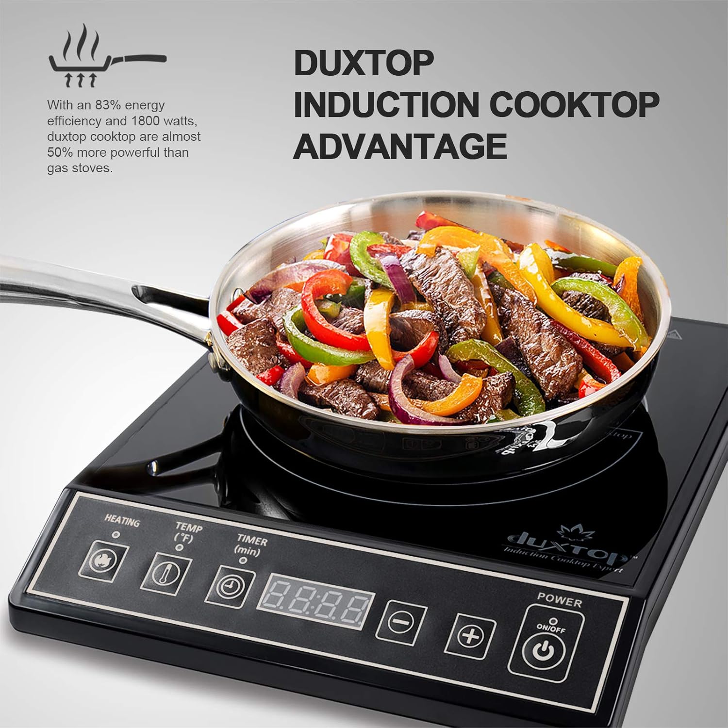 Duxtop 1800W Portable Induction Cooktop Countertop Burner, Black 9100MC/BT-M20B - Image 8