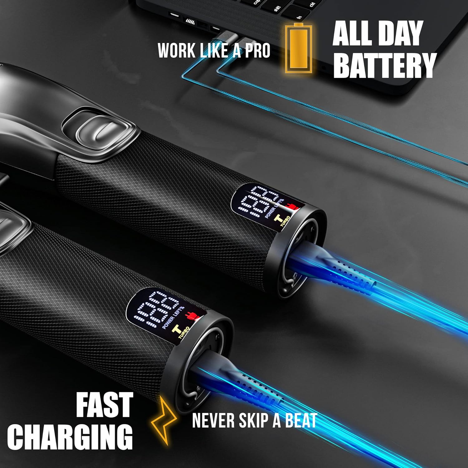 Novah® Professional Hair Clippers for Men, Professional Barber Clippers and Trimmer Set, Mens Cordless Hair Clippers for Barbers Haircut Kit Fade - Image 6