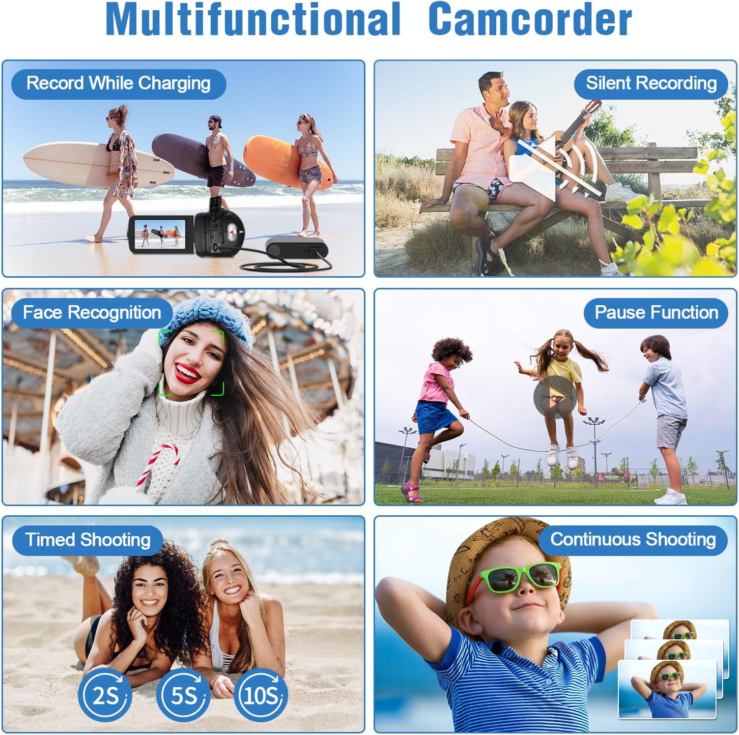 Video Camera Camcorder,Full HD 2.7K 42MP Digital Cameras Recorder for YouTube 3.0 Inch 270 Degree Rotation LCD 18X Digital Zoom Vlogging Camera with 32G SD Card and 2 Batteries - Image 6