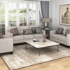 3 Pieses Mid-Century Modern Sofa Sets Linen Fabric Tufted Back Sofa&Couch Include 3 Seaters Couch, Loveseat and Armchair with Rivets Rivets for Home Apartment Office Living Room Furniture Sets - Image 2