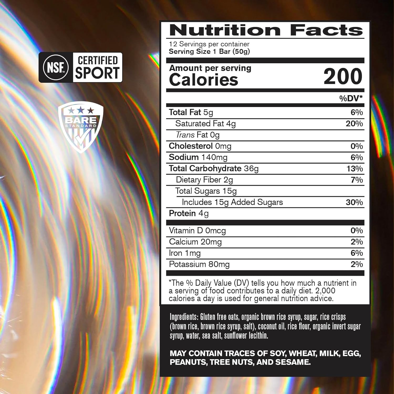 Bare Performance Nutrition BPN Go Bar, Oat Based Endurance Training Bar 36g of Carbohydrates and 200 Calories Per Bar, 12 Bars Per Box, Original Oat - Image 4