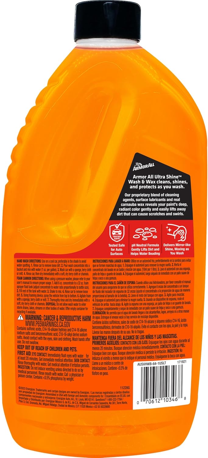 Armor All Ultra Shine Car Wash and Car Wax by Armor All, Cleaning Fluid for Cars, Trucks, Motorcycles, 64 Fl Oz Each - Image 3