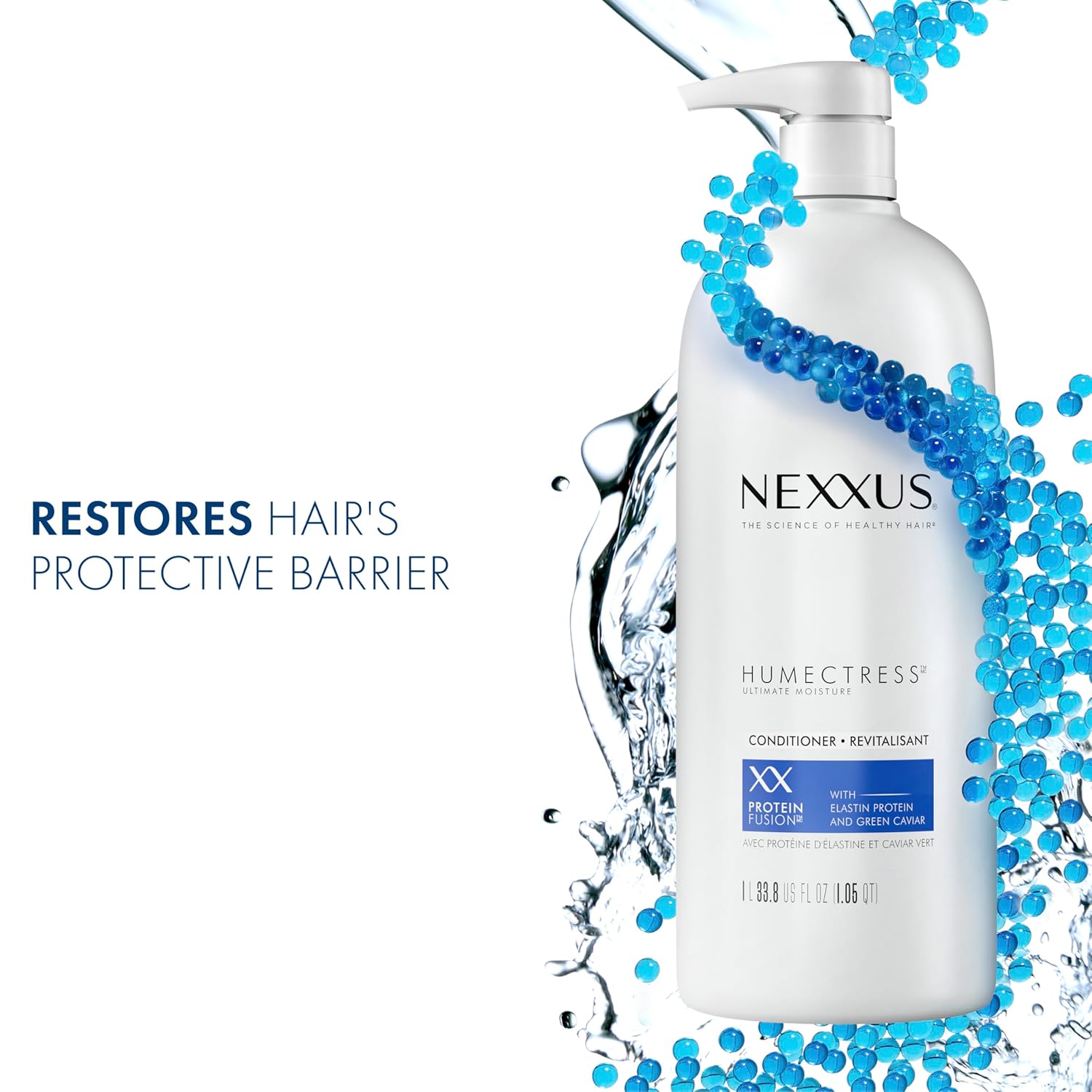 Nexxus Humectress Moisturizing Conditioner Ultimate Moisture for Dry Hair Moisturizing ProteinFusion with Elastin Protein and Green Caviar 33.8 oz - Image 4