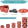 Amazing Creation Stackable Planter, Terracotta 5-Tier Vertical Garden Planter, Grow Your Own Vertical Oasis of Vegetables and Succulents - Image 3