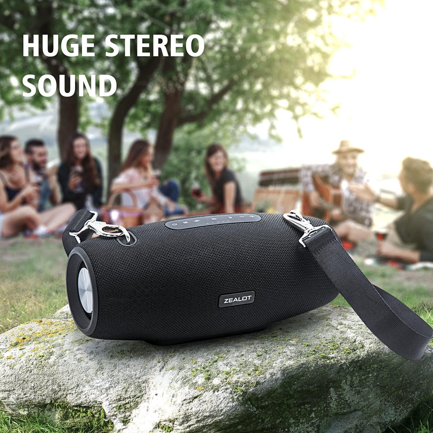 ZEALOT Bluetooth Speaker, Speakers Bluetooth Wireless,Waterproof,Portable Bluetooth Speakers with 75W Loud Stereo Sound,Deep Bass,EQ,IPX6,20H,Outdoor Speakers Large for Party,Beach,Camping,Black - Image 8