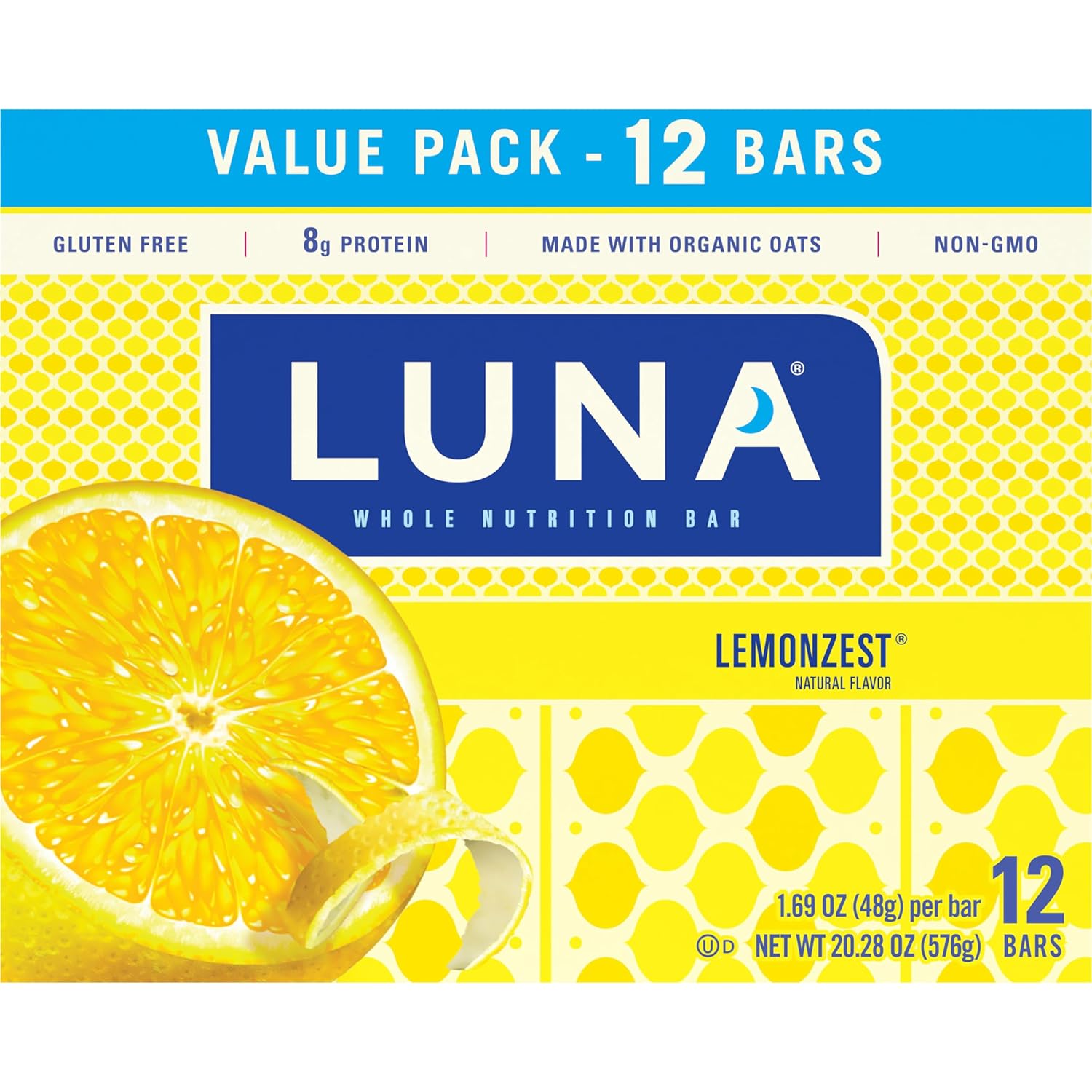 Clif Bar Luna Minis Energy Bar - Box of 12 1.69oz (48g) Bars (Lemon Zest) - Image 14