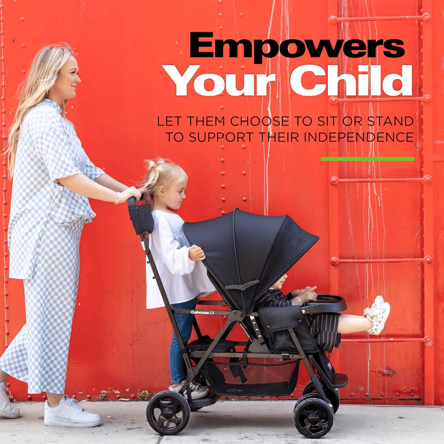 Joovy Caboose LX Tandem Stand-on Stroller, Black - Image 5