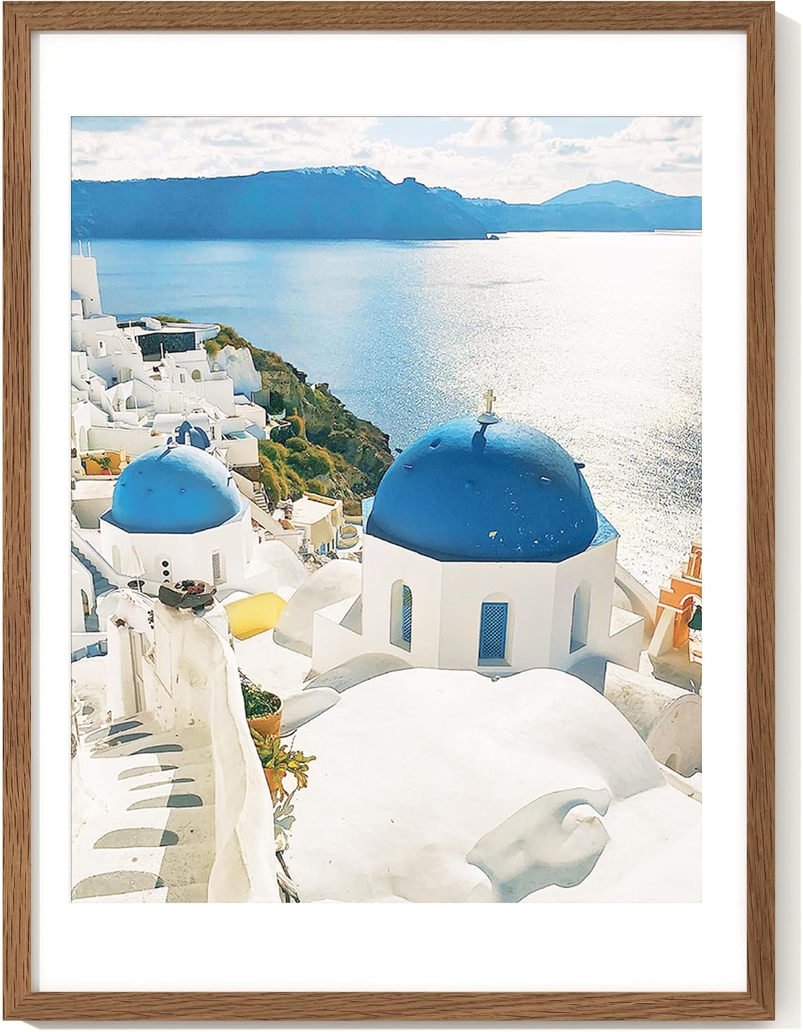 Axeman 18x24 Poster Frame with Mat for 16x20, Solid Oak Wood Picture Frame with Tempered Glass, Wooden 18''x24'' Minimalist Photo Frame with Free Wall Hooks for Art Photo and Prints, Walnut - Image 2