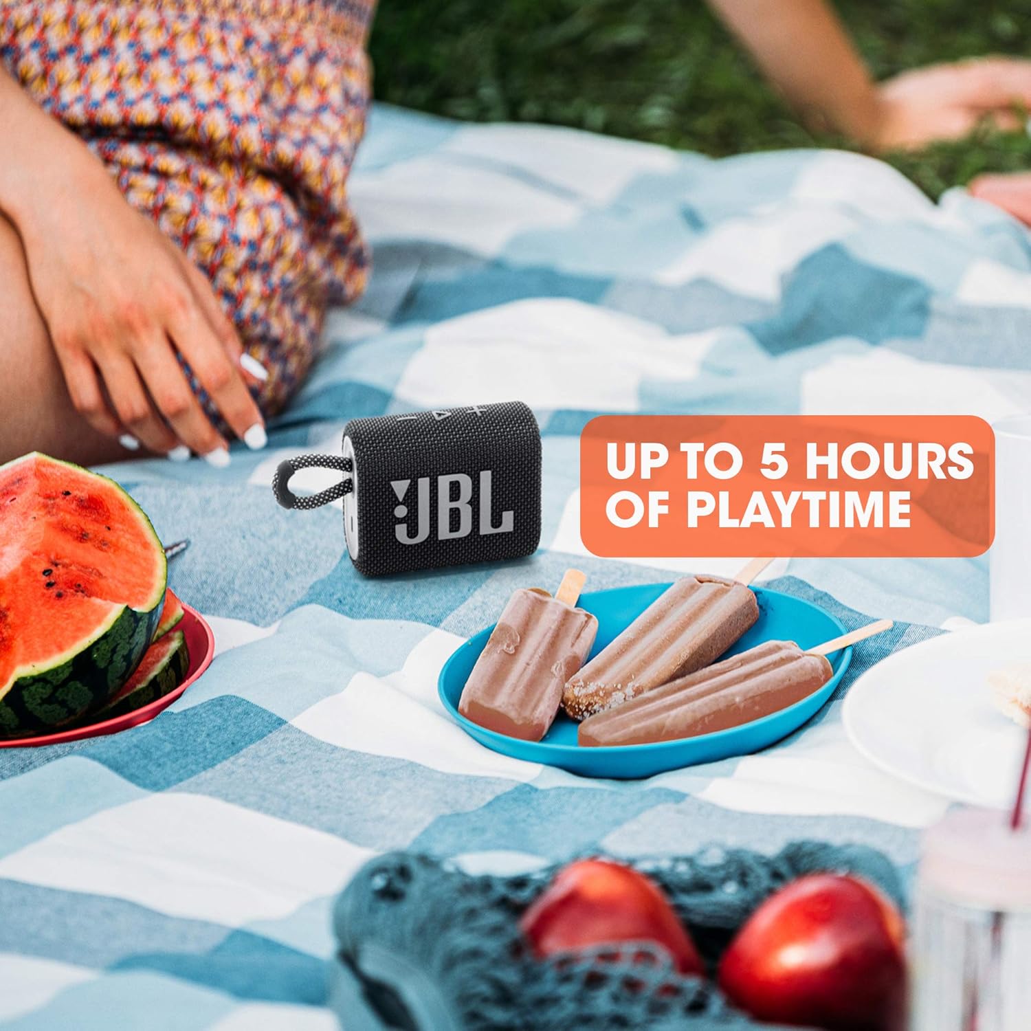 JBL Go 3 - Portable Mini Bluetooth Speaker, big audio and punchy bass, IP67 waterproof and dustproof, 5 hours of playtime, speaker for home, outdoor and travel (Black) - Image 5