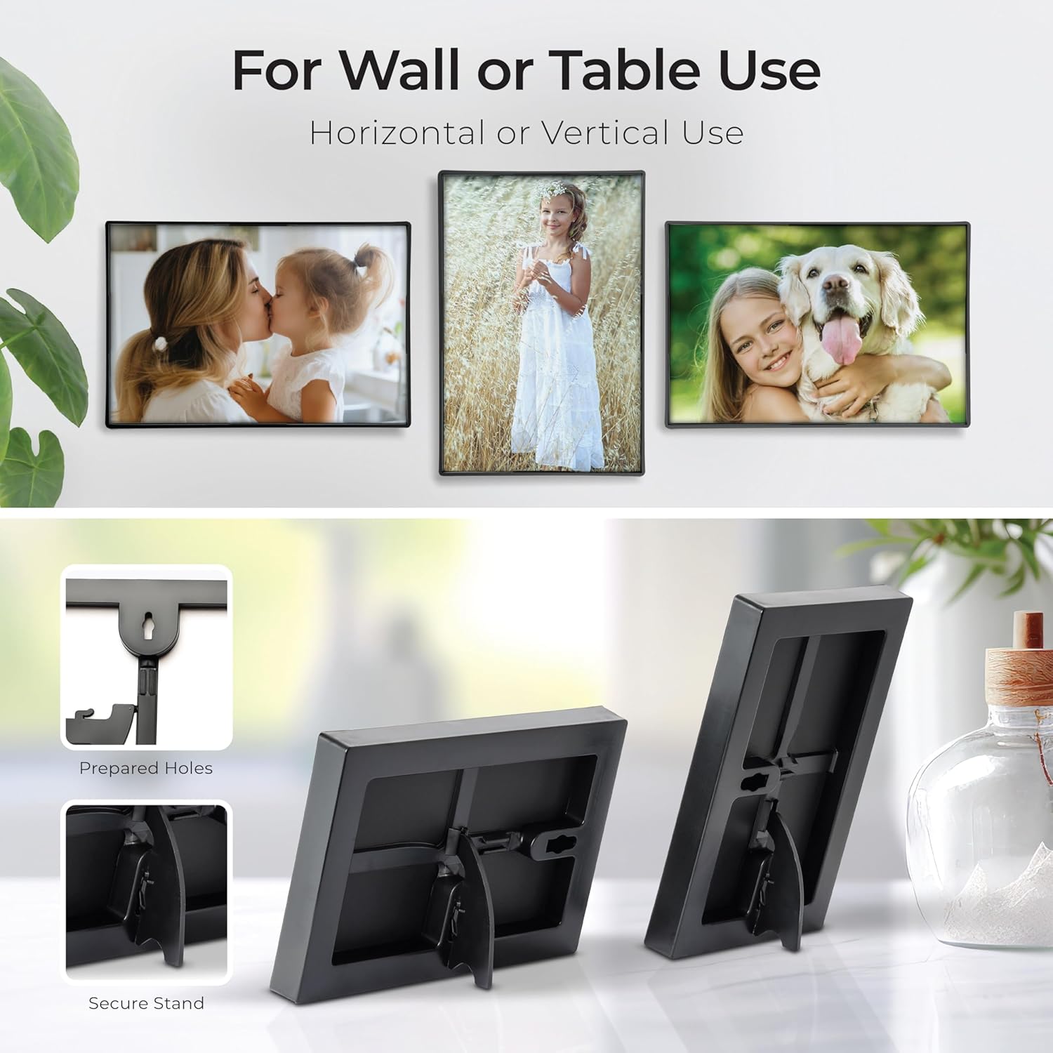 Mantello Front Loading Black Picture Frame - 4x6-Inch Photos -For Tabletop or Wall Decor - Artwork - 6 Pack - Image 7