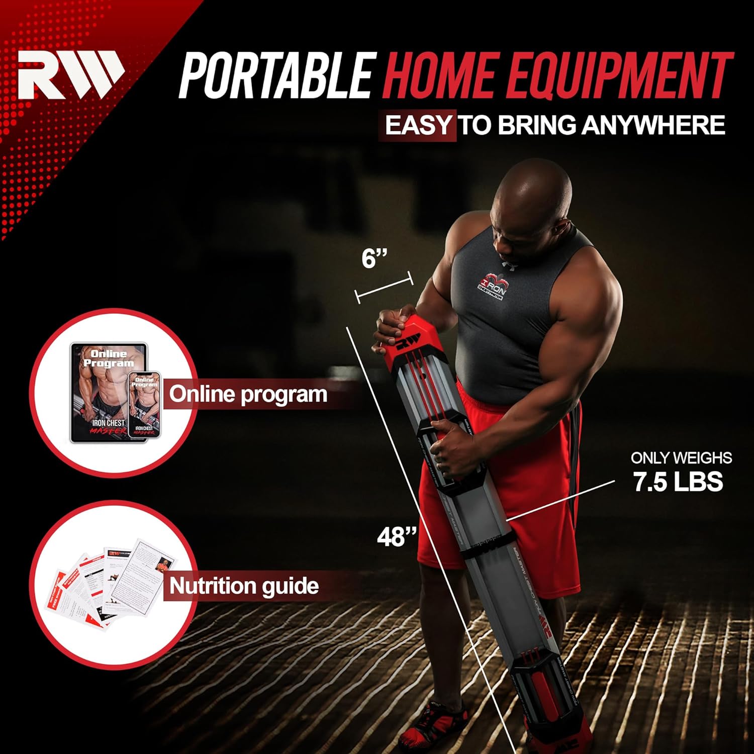 IRON CHEST MASTER Push Up Machine | Home Fitness Equipment for Chest Workouts | Home Gym Equipment Includes Adjustable Resistance Bands and a Unique Fitness Program - Image 6