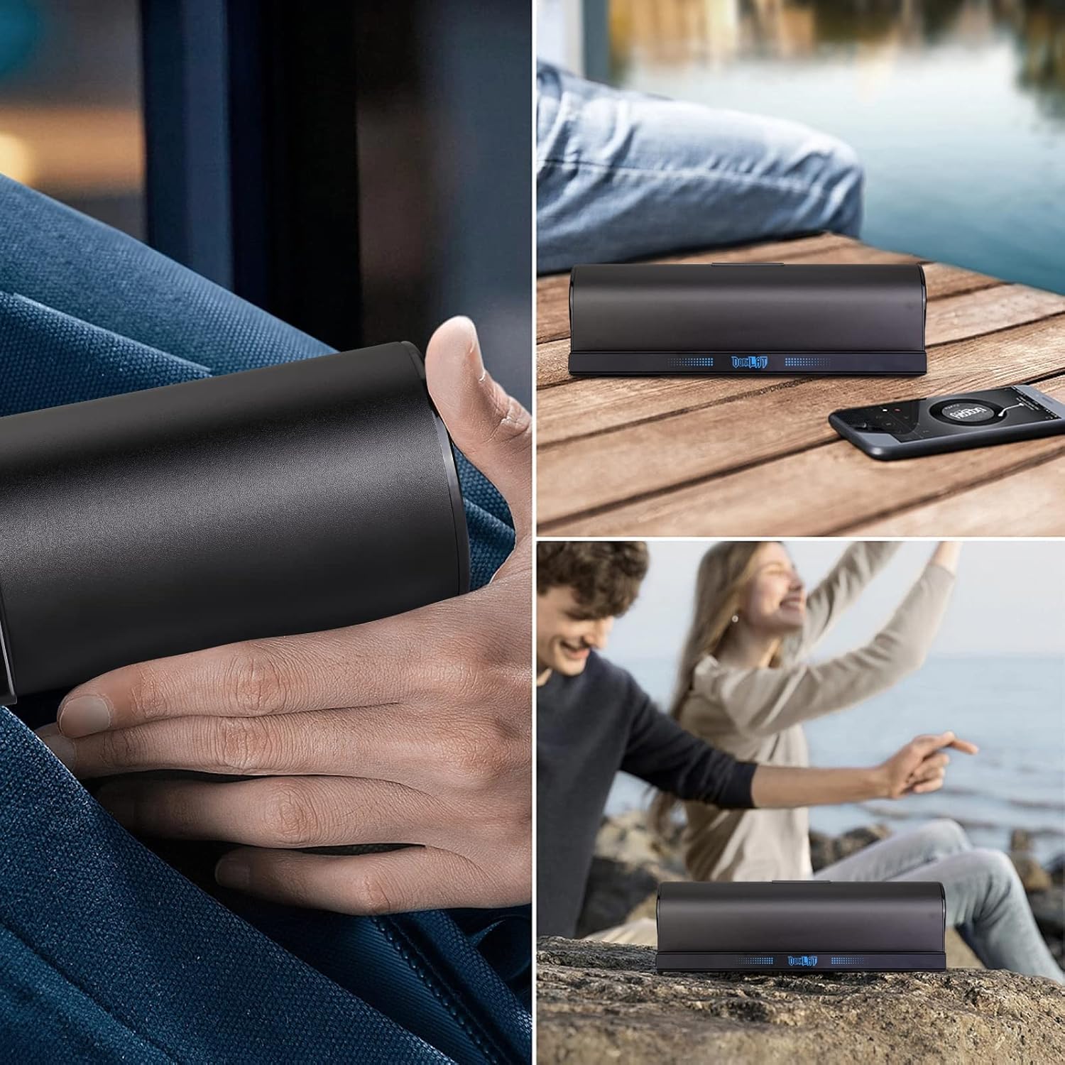 Wireless Bluetooth Speakers, Portable Phone Tablet Stand Holder Speaker, Dual Drivers Stereo Dock Speaker for iPad, Phone, Outdoor, Travel, Home Party (Black) - Image 10