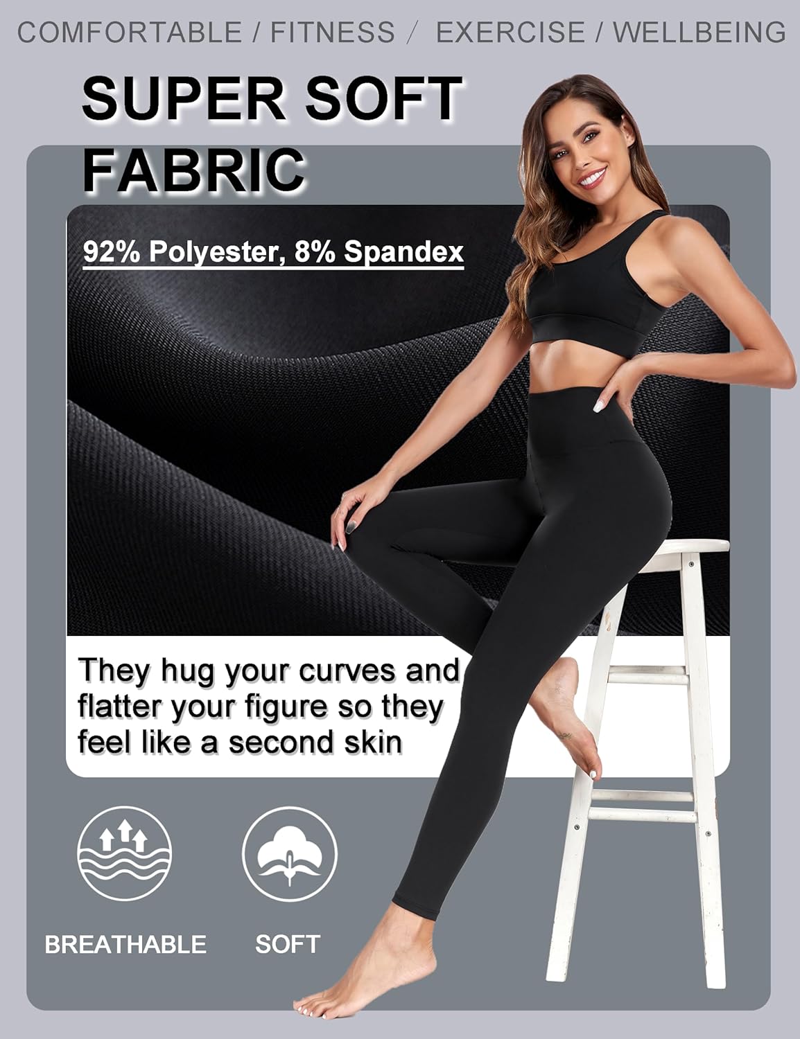 FULLSOFT Soft Leggings for Women - High Waisted Tummy Control No See Through Workout Yoga Pants - Image 4