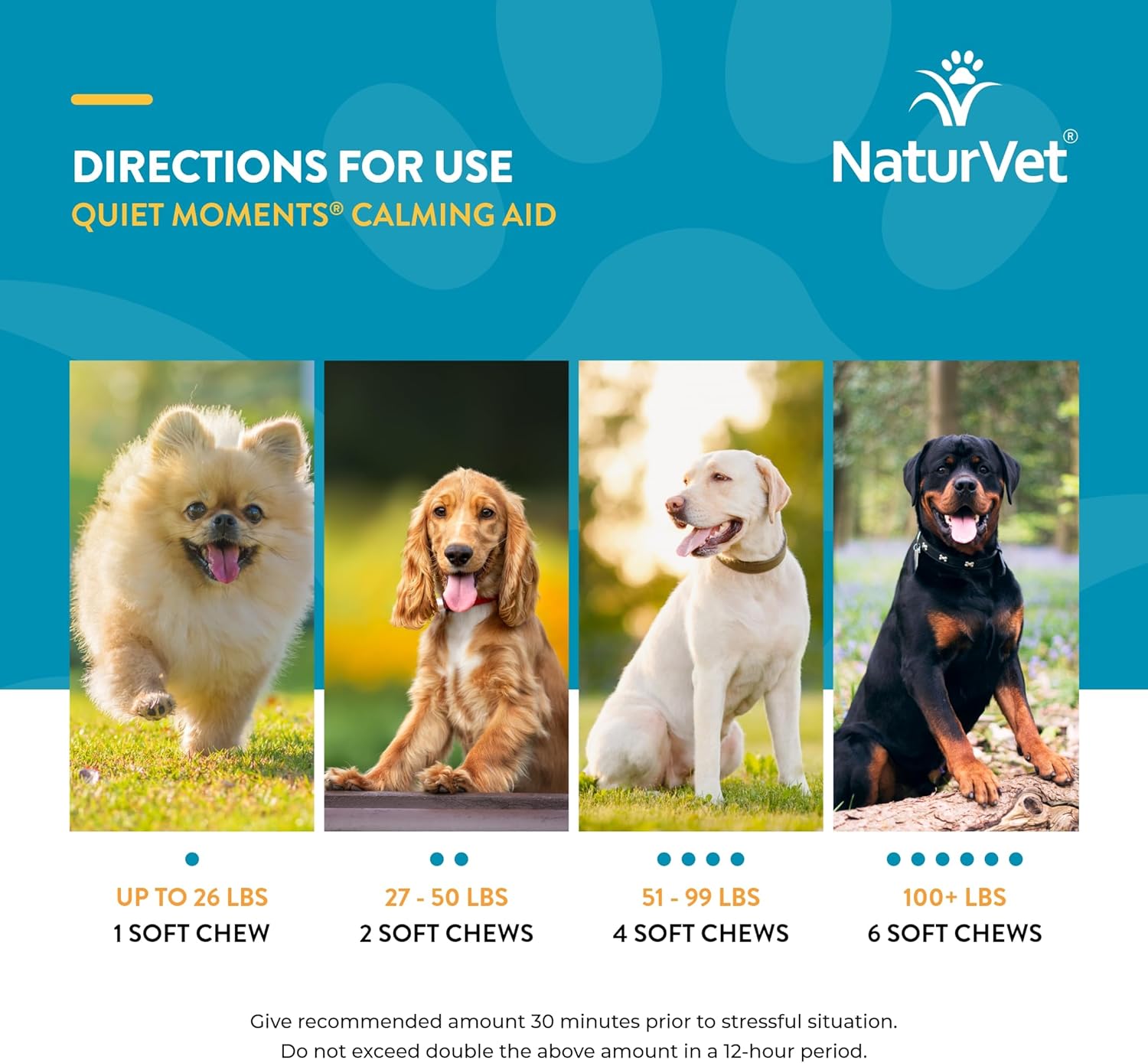 NaturVet Quiet Moments Calming Aid Dog Supplement – Helps Promote Relaxation, Reduce Stress, Storm Anxiety, Fireworks, Motion Sickness for Dogs – Tasty Pet Soft Chews with Melatonin – 70 Ct. - Image 8