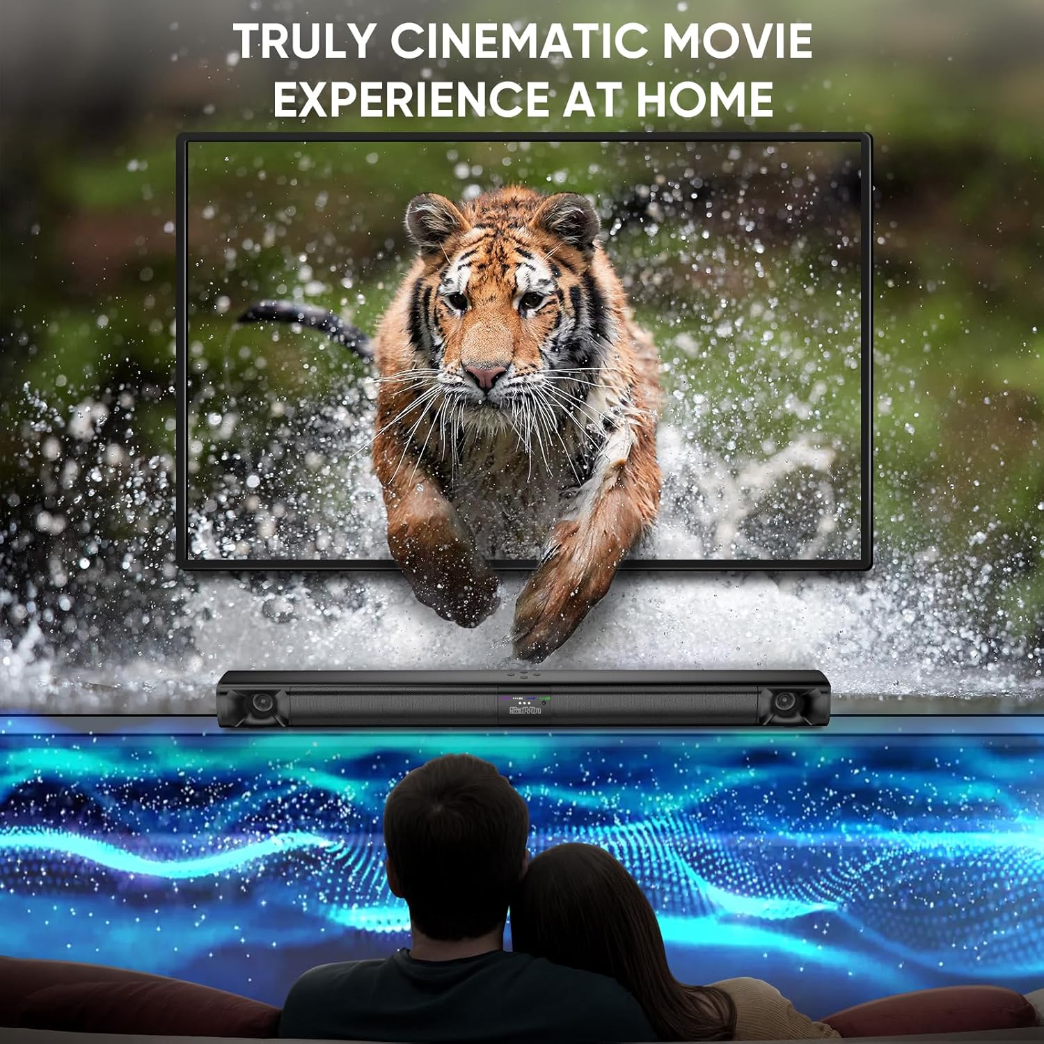 Saiyin Sound Bar for Smart TV, 31 Inches, 2-in-1 Detachable Soundbar for TV, Peak Power 90W Bluetooth TV Sound Bar for Surround Sound System,TV ARC/Optical/AUX/Wall Mount - Image 4