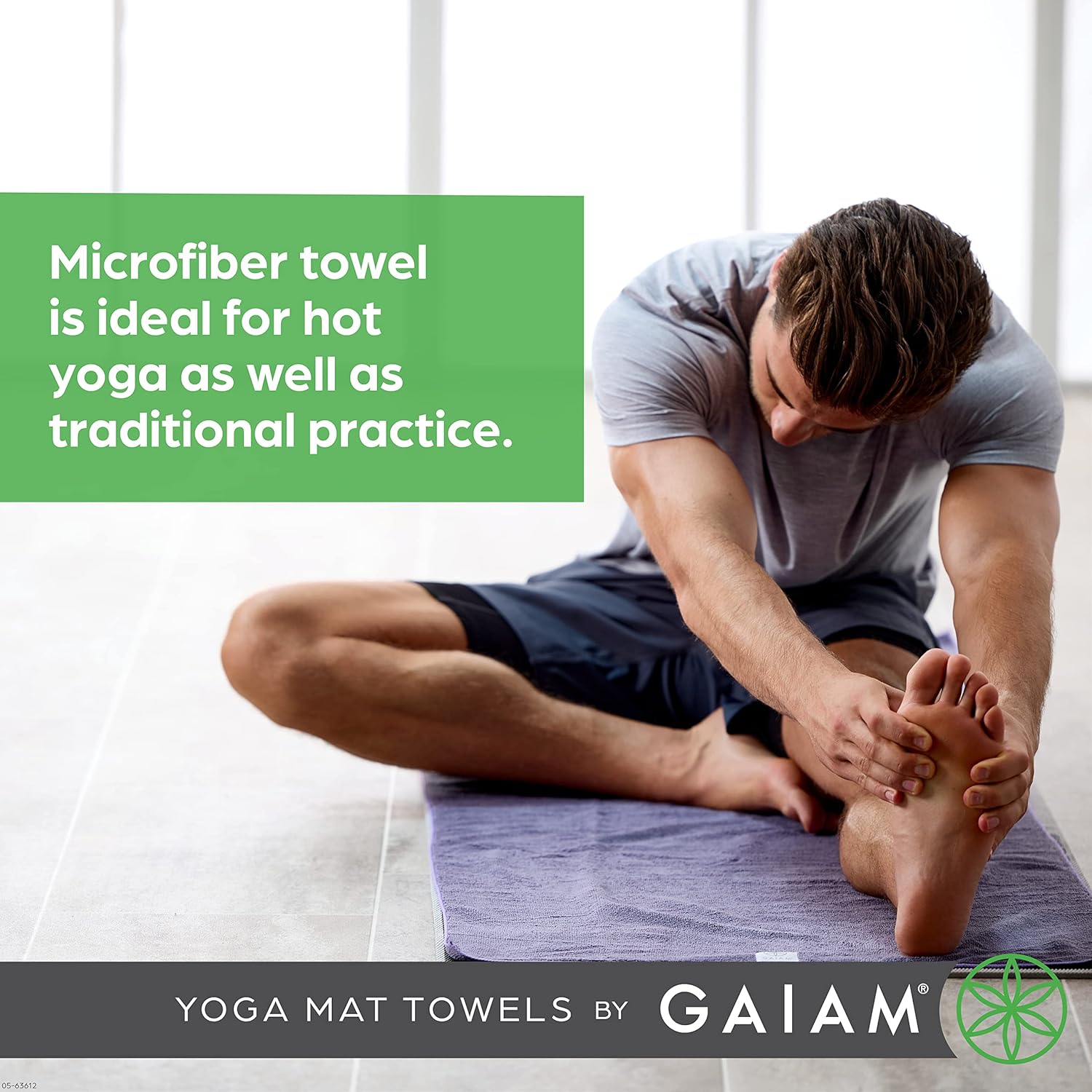 Gaiam Yoga Mat Towel Microfiber Mat-Sized Yoga Towel for Hot Yoga - Image 4