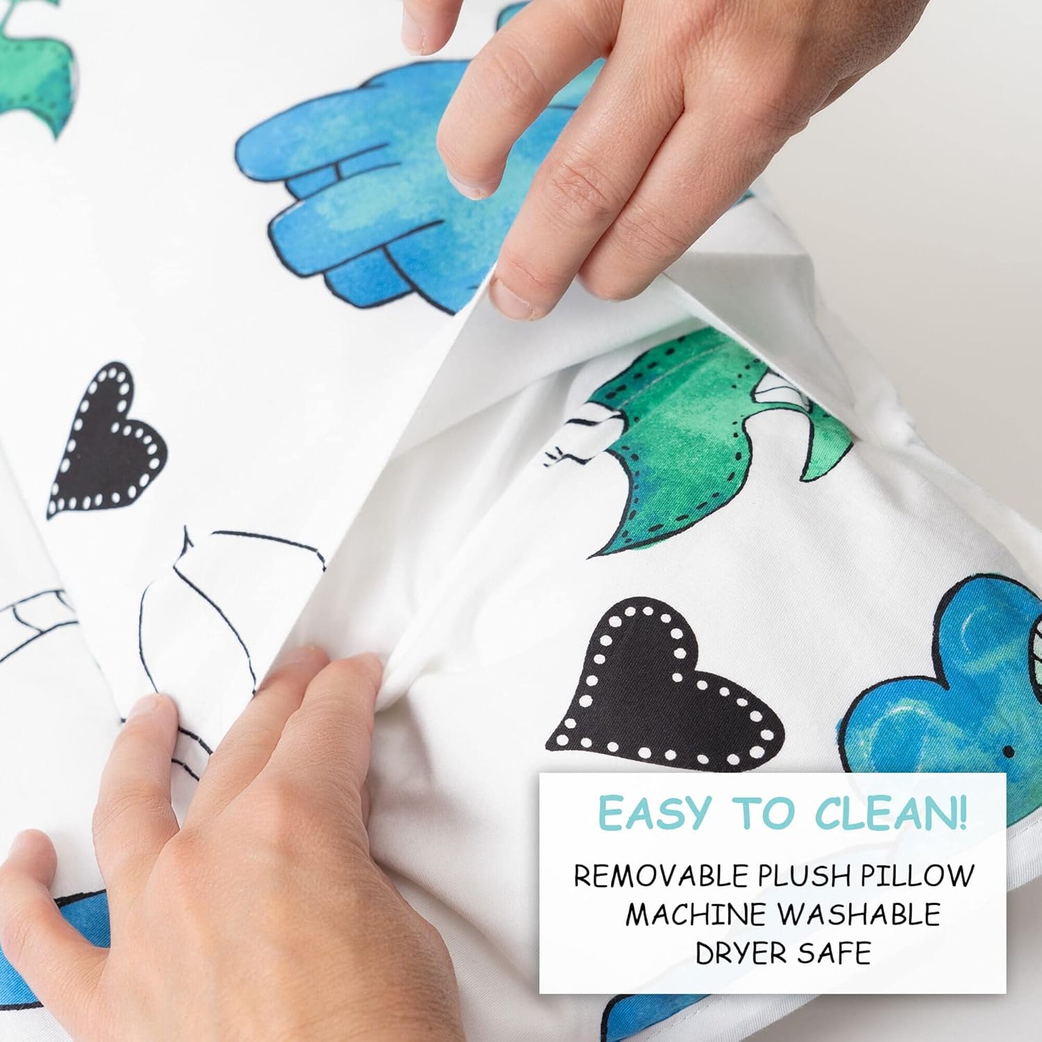 JumpOff Jo - Toddler Nap Mat - Sleeping Bag for Kids with Removable Pillow and Ultra Soft Blanket for Preschool, Daycare, and Sleepovers - Blue Dino - Image 6