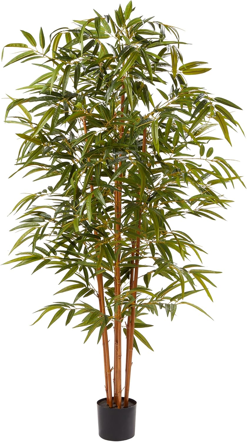 Artificial Bamboo Tree - 6FT Fake Plant with Adjustable Leaves and Pot - Faux Plants Indoor for Home, Restaurant, or Office Décor by Pure Garden - Image 2